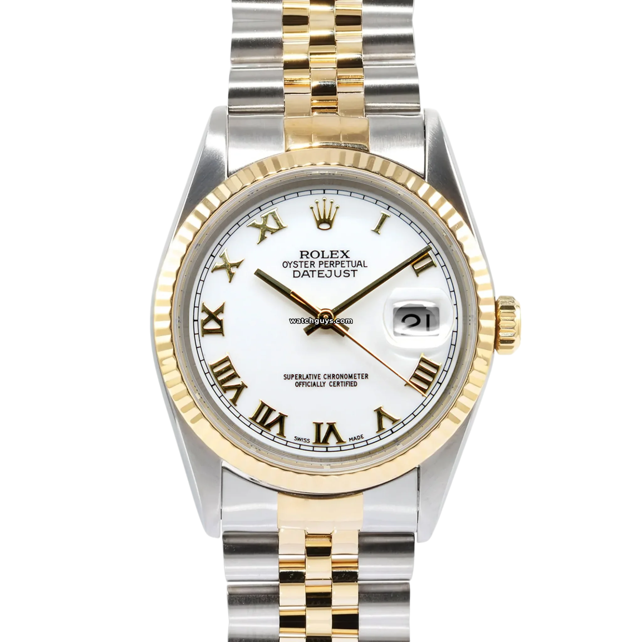 Rolex Datejust 16233 Men's Watch - 36mm Stainless Steel & Gold, White Dial with Roman Numerals, Jubilee Bracelet - Perfect for Business, Formal Events & Luxury Gifts