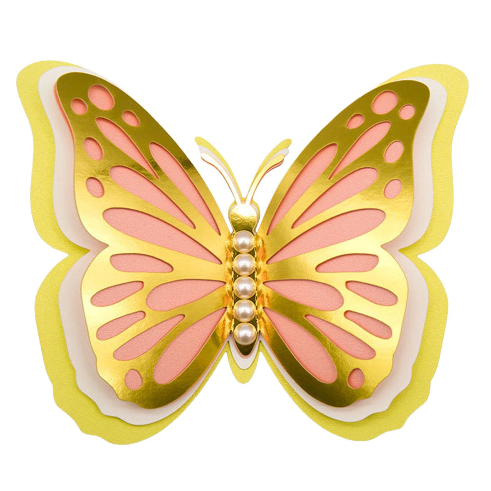 LKOER 3D Butterfly Wall Stickers - Removable Pearl Paper Butterfly Decals for DIY Home Decor | Creative Wall Art for Bedroom, Wedding, Party & Office Decorations | Perfect for Nursery, Living Room & Event Backdrops