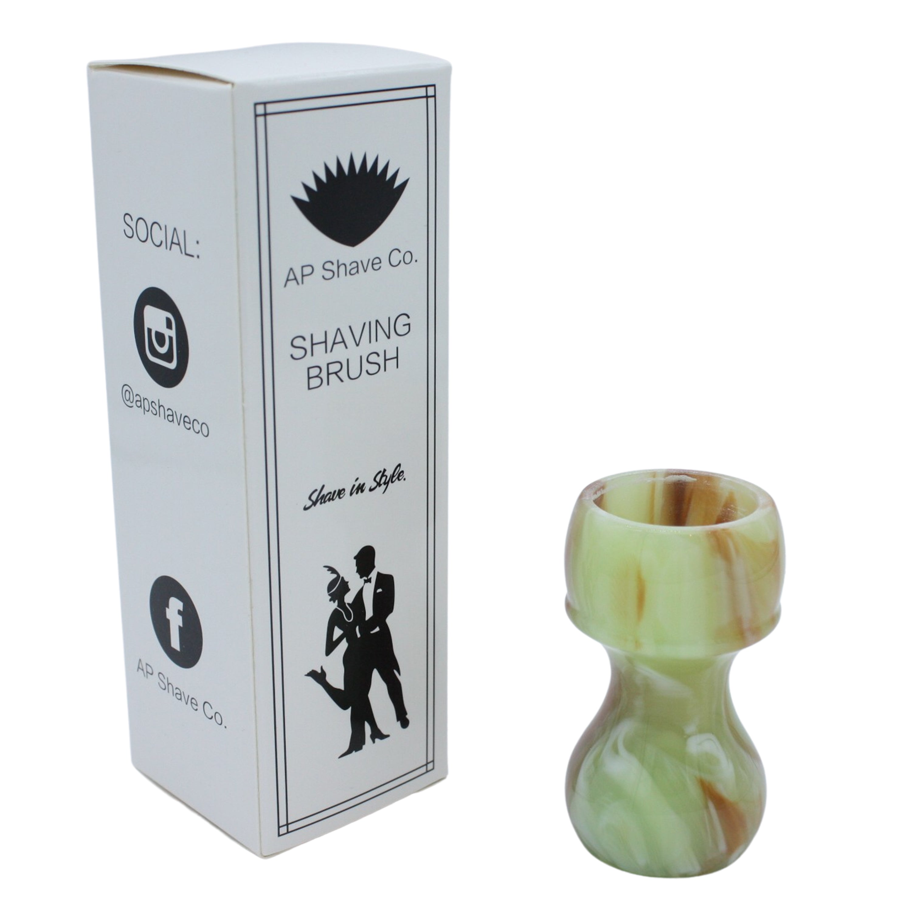 Premium Jade Handcrafted Shaving Brush Handle for Men - Fits 24mm & 26mm Knots - Luxury Wet Shaving & Grooming Gift for Beard Care Enthusiasts