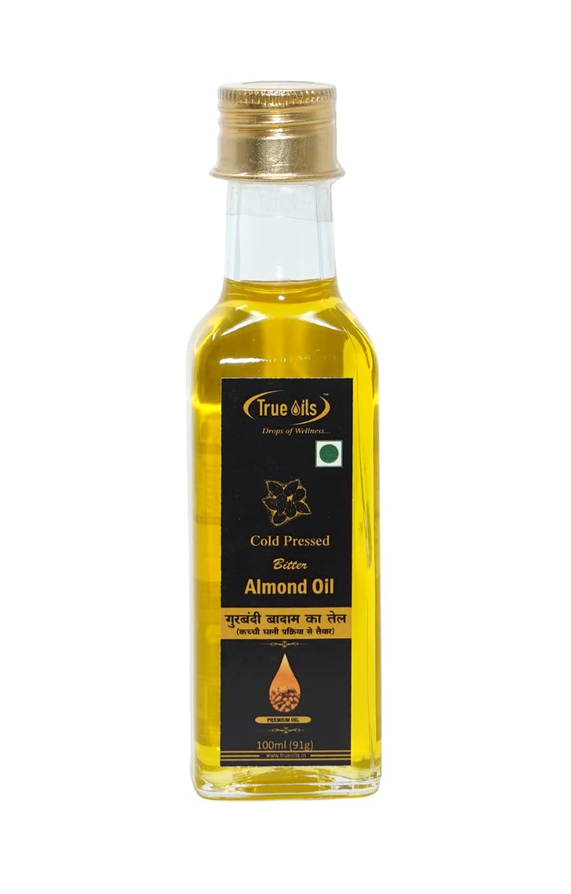 Pure Sweet Almond Oil for Hair Growth & Skin Care - Vitamin E Enriched, Reduces Dark Circles - 100ml for Men & Women - Perfect for Massage, Hair Treatment & Nighttime Skin Routine