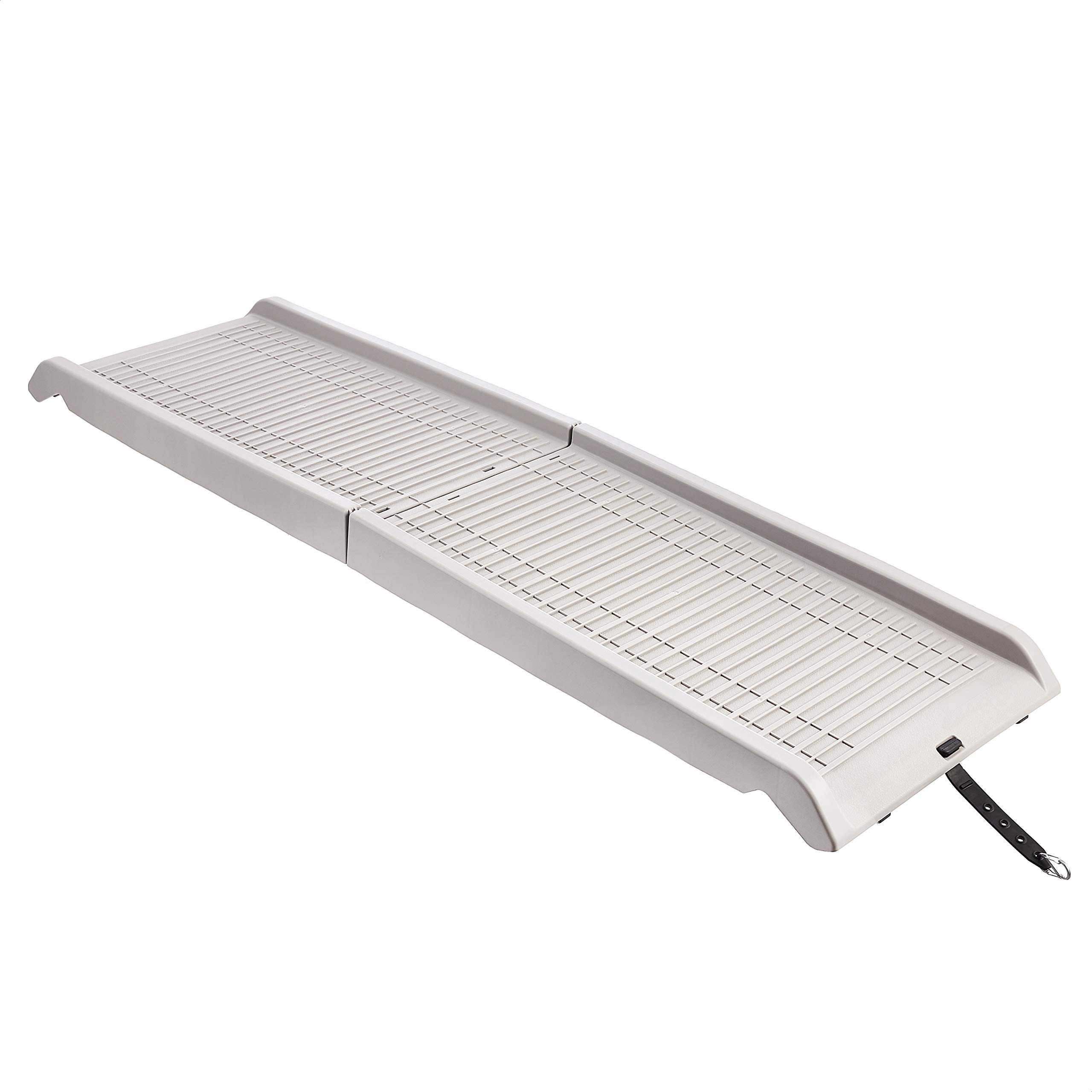 Amazon Basics Plastic Pet Ramp for Dogs & Cats - Lightweight Foldable Stairs for Small to Medium Pets - Perfect for Beds, Couches & Cars (Use for Elderly Pets or Post-Surgery Recovery)