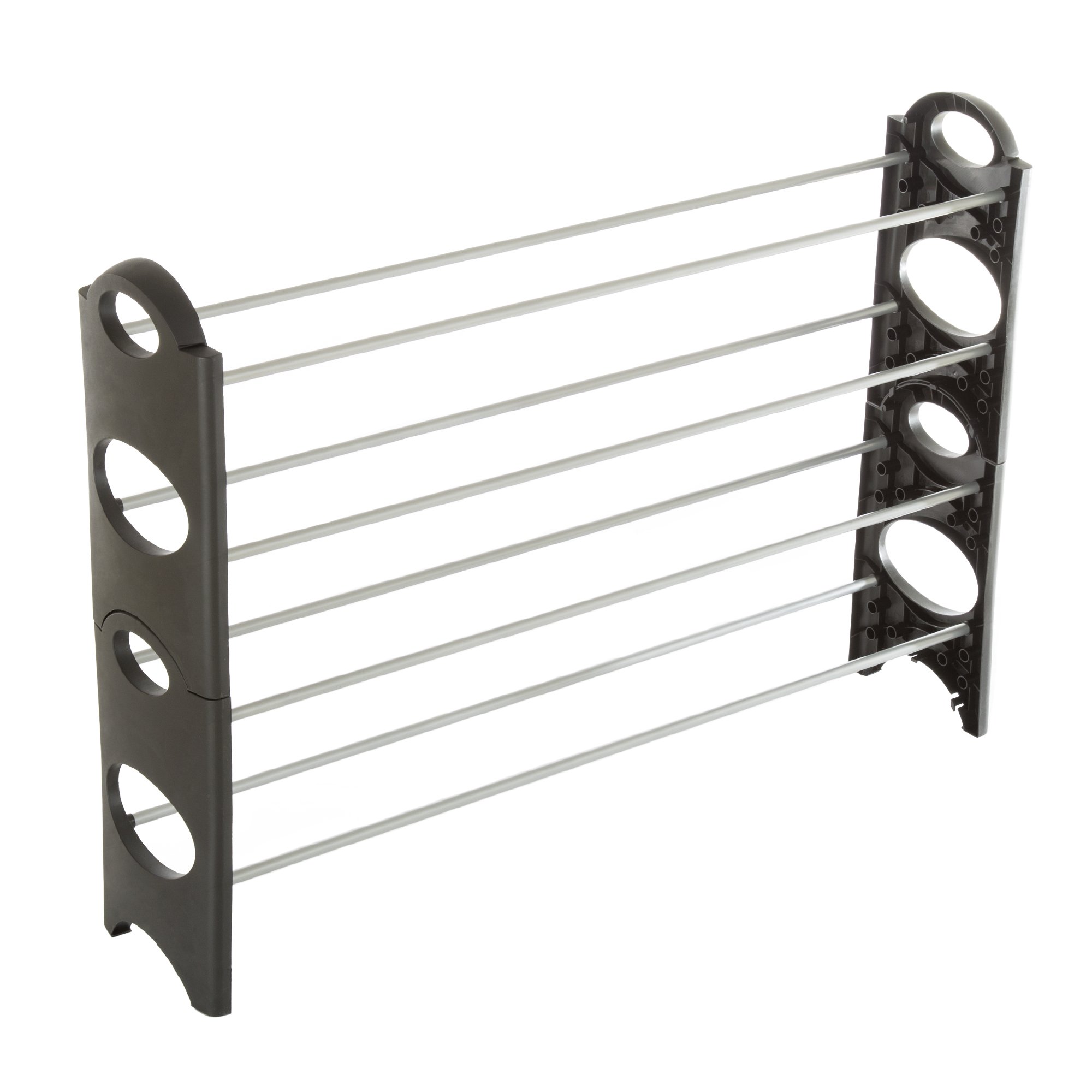 4-Tier Stackable Shoe Rack Organizer - Holds 16 Pairs of Shoes for Sneakers, Heels & Boots - Space Saving Closet, Entryway & Bathroom Storage Solution - Perfect for Small Apartments & Dorm Rooms