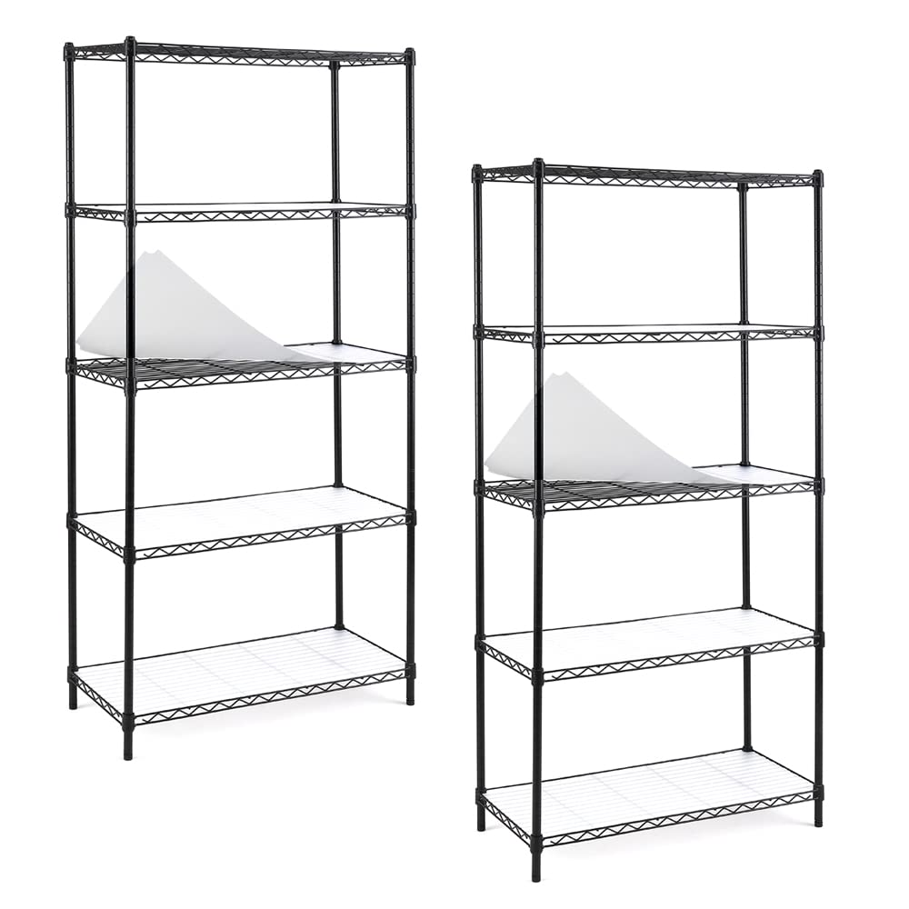 EFINE 2-Pack 5-Tier Adjustable Heavy Duty Carbon Steel Wire Shelving Unit - 30