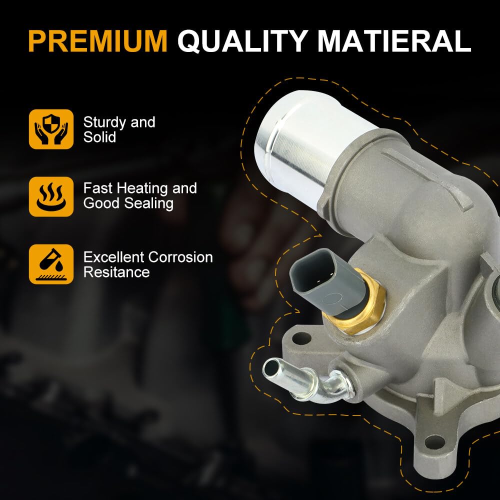 ROADFAR 5047772AB 5047263AB OEM Engine Coolant Thermostat Water Inlet Assembly Compatible with 2015-2017 Chrysler 200, 2013-2016 Dodge Dart, 2015-2016 Ram ProMaster City - Perfect for Engine Cooling System Repair & Maintenance