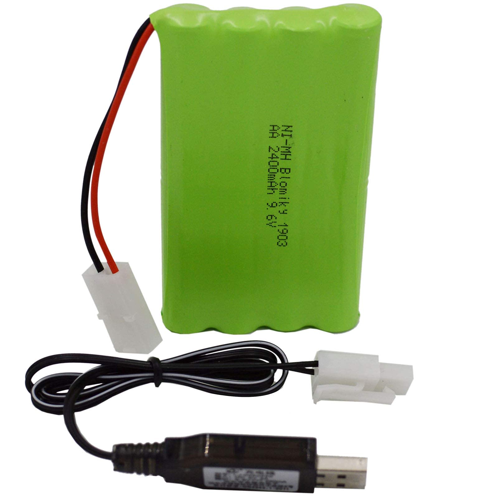 Blomiky 1 Pack 9.6V 2000mAh NiMH Rechargeable 8-Cell AA Battery Pack with Tamiya Connector for RC Cars, Trucks, Tanks & Vehicles - Perfect for Remote Control Hobbyists and DIY Enthusiasts
