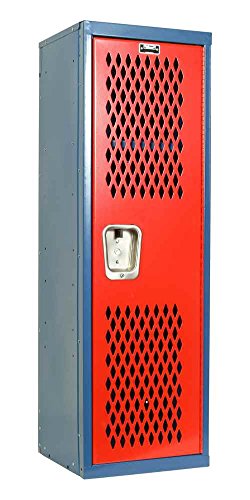 Home Team Locker - Blue & Red Unassembled Sports Storage Cabinet for Bedroom, Garage & Gym Organization