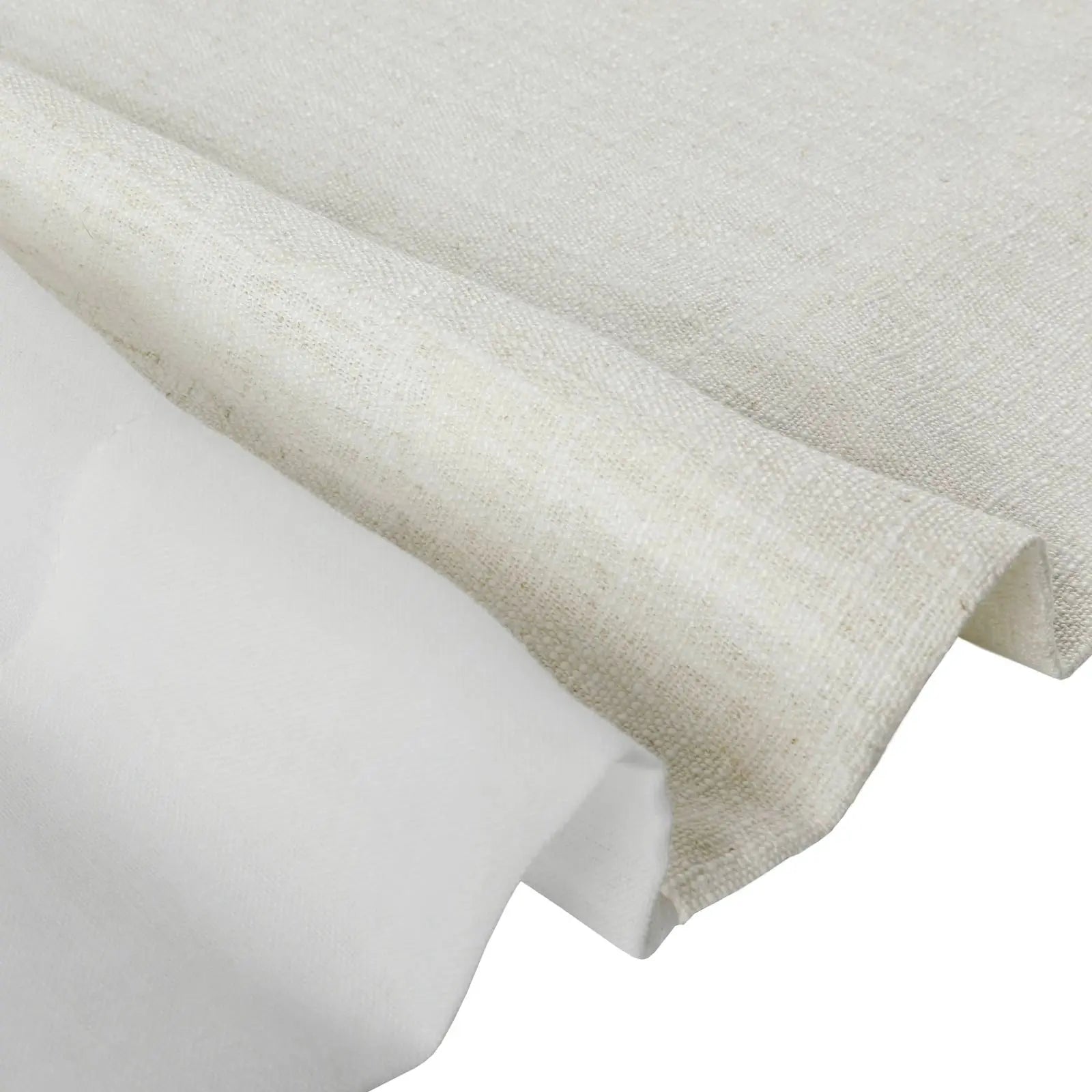 Half Linen Half Sheer Pleated Curtain Panels (Set of 2) - Elegant Window Drapes for Living Room, Bedroom & Dining Room Decor