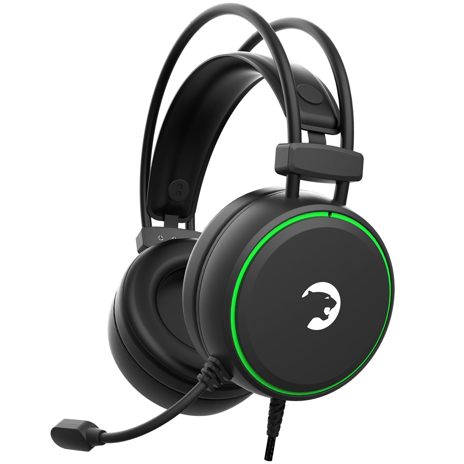 GAMEPOWER Jin X Gaming Headset with Microphone - Wired Headphones for PS4, PS5, Xbox One, PC & Switch - 50mm Speakers, 3.5mm Jack - Black - Perfect for Competitive Gaming & Online Chat