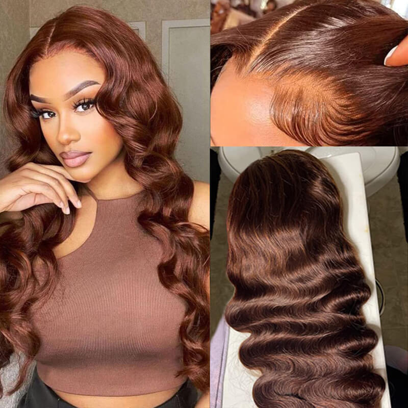 Eullair 28 Inch Body Wave Human Hair Wig with 13x4 Lace Frontal - Natural Wavy Colored Wig for Fall | Affordable & Cost-Effective Choice | Perfect for Daily Wear, Cosplay, and Special Occasions