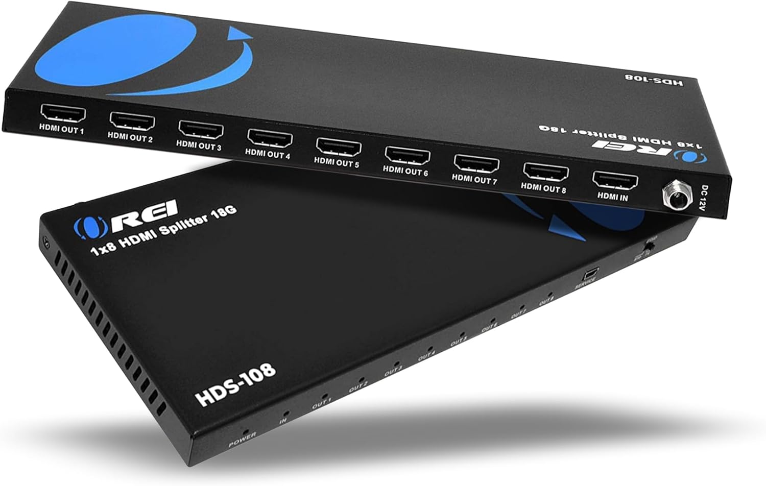 1x8 HDMI Splitter 4K@30Hz Powered - Supports 3D, Full HD 1080P, HDR - HDS 108 Model - Ideal for Home Theater, Gaming & Multi-Screen Presentations