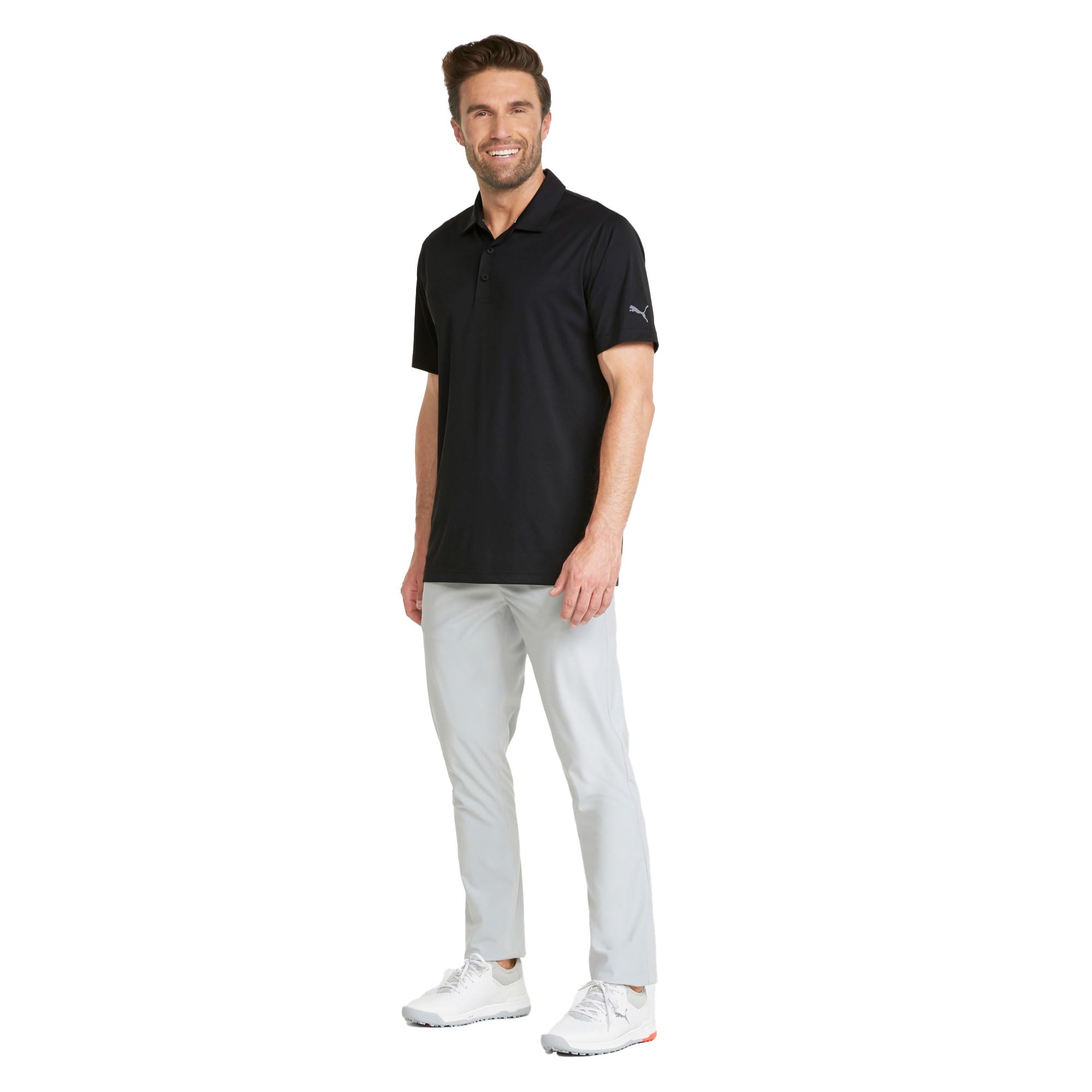 **Puma Men's Gamer Golf Polo Shirt - Moisture-Wicking, Comfort Fit, Black (Size L) - Perfect for Golf Tournaments & Casual Wear**