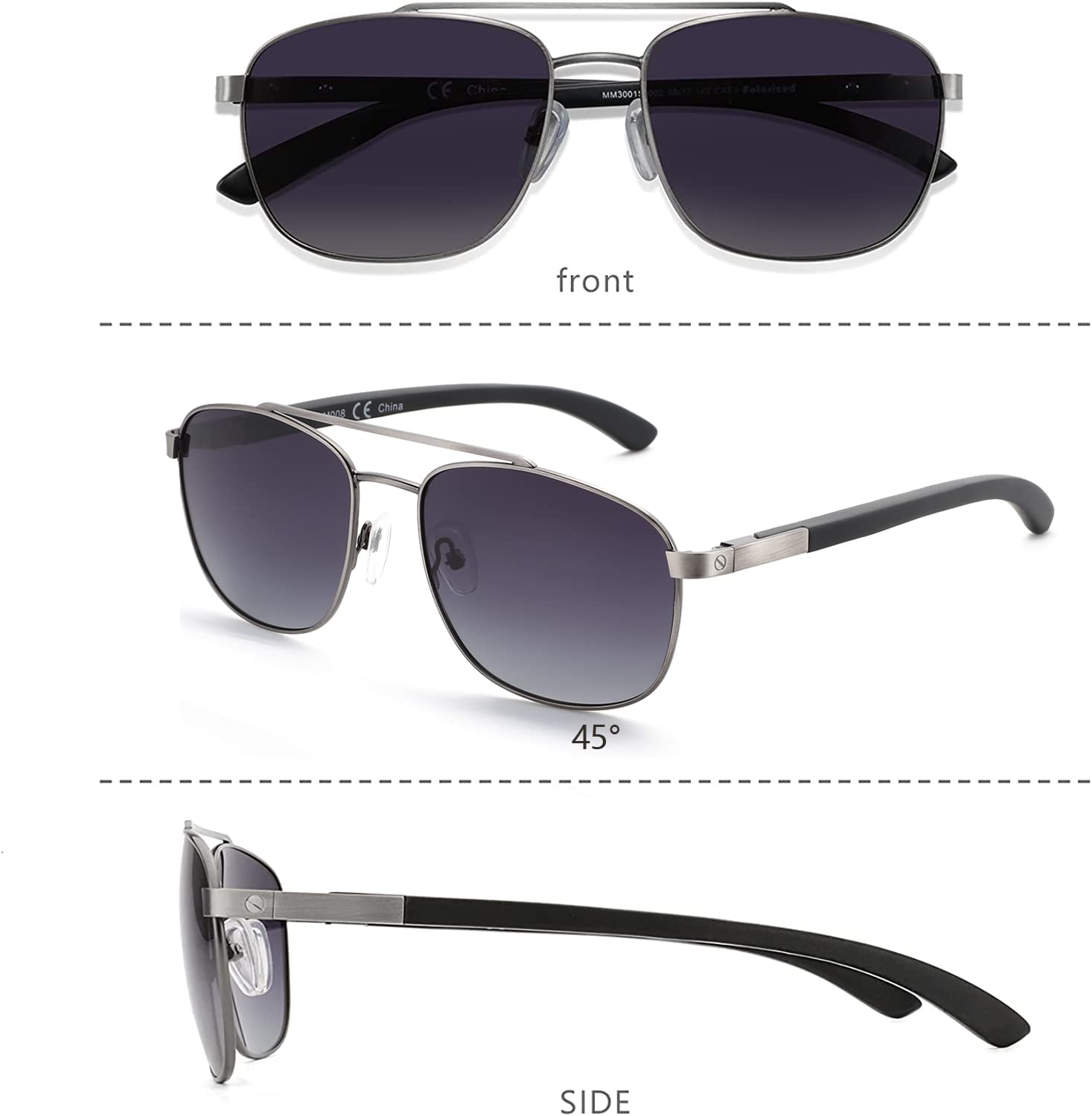 ZENOTTIC Polarized Aviator Sunglasses for Men - 100% UV Protection, Lightweight Wood Frame - Perfect for Fishing, Driving, Golf & Outdoor Activities