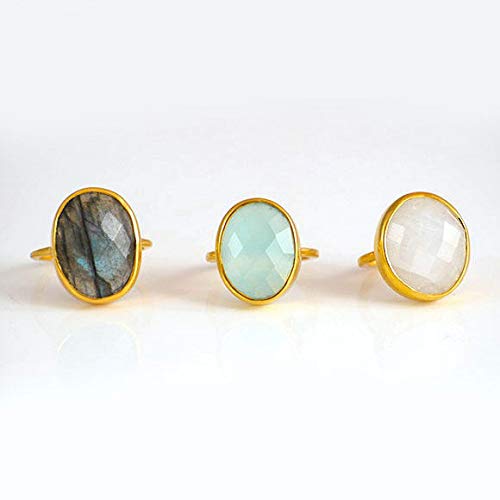 Smokey Quartz Stackable Ring - Vermeil Gold or Silver Bezel Set Oval Ring | Birthstone Jewelry, Statement Piece for Layering & Everyday Wear