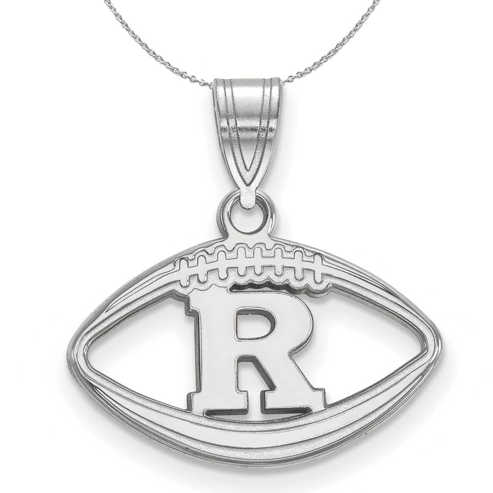 Rutgers Football Pendant Necklace - Sterling Silver Black Bow Charm for Men & Women | Perfect Gift for Sports Fans & Alumni
