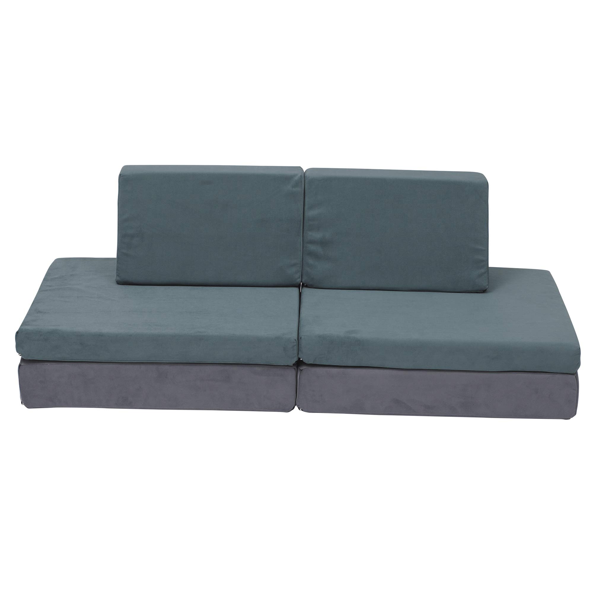 The Whatsit Kids Play Sofa - Jade-Gray Soft Building Block Couch for Pretend Play | Durable Daycare Furniture for Playrooms & Classrooms | Perfect for Toddler Playtime, Preschool Learning & Creative Indoor Activities