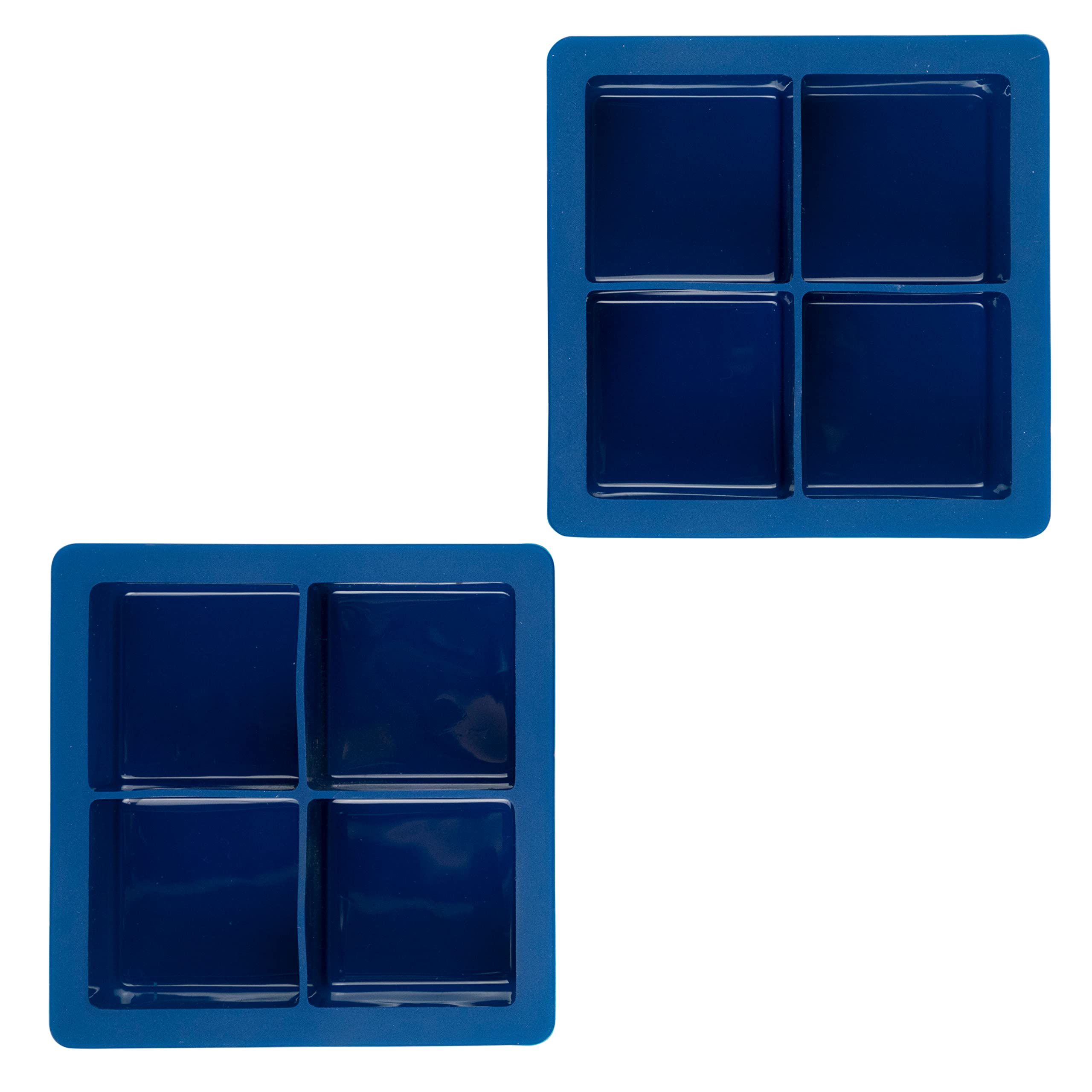 Tovolo Elements XL Ice Cube Tray Set of 2 - Silicone Ice Trays for Whiskey, Bourbon & Cocktails | Extra Large BPA-Free Cubes | Dishwasher Safe | Perfect for Home Bars, Parties & Entertaining | Blueberry