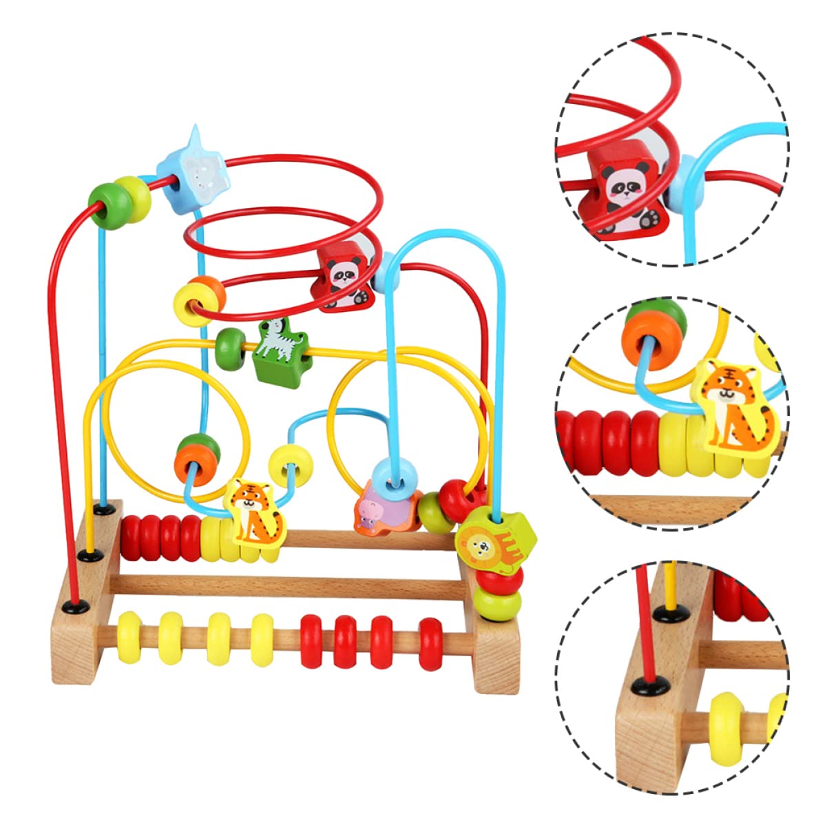 Toyvian Wooden Bead Maze & Roller Coaster Toy - Educational Preschool Learning Activity for Toddlers - Perfect for Montessori Classrooms & Early Childhood Development
