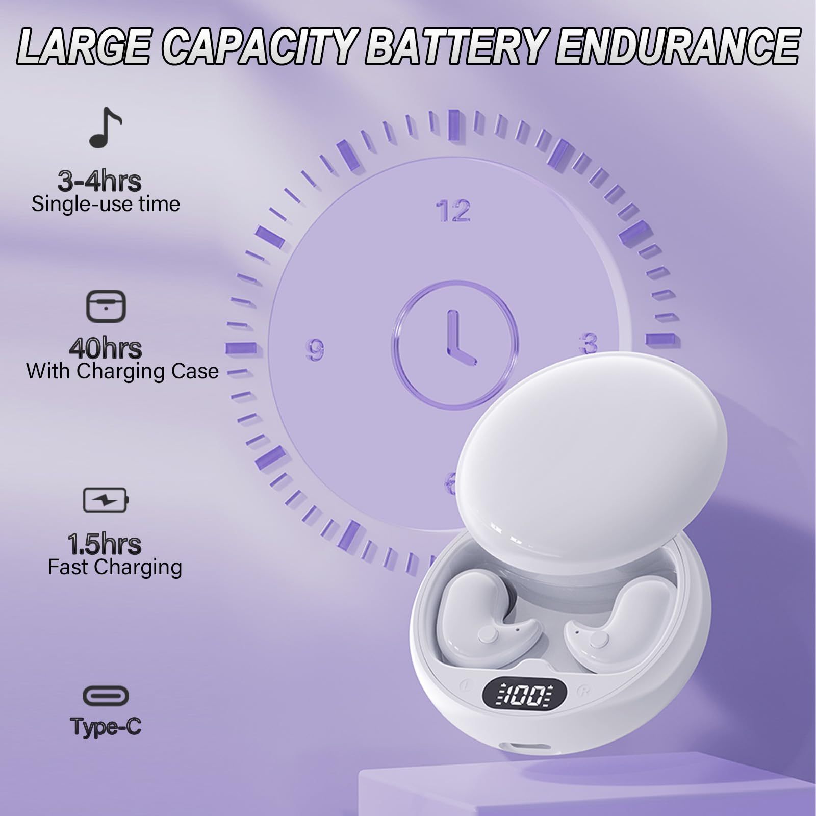 Mini Wireless Sleep Earbuds for Side Sleepers - Ultra Thin Noise Blocking Bluetooth 5.3 Headphones, Waterproof Invisible Earphones for Small Ears | Perfect for Travel, Meditation & Nighttime Relaxation