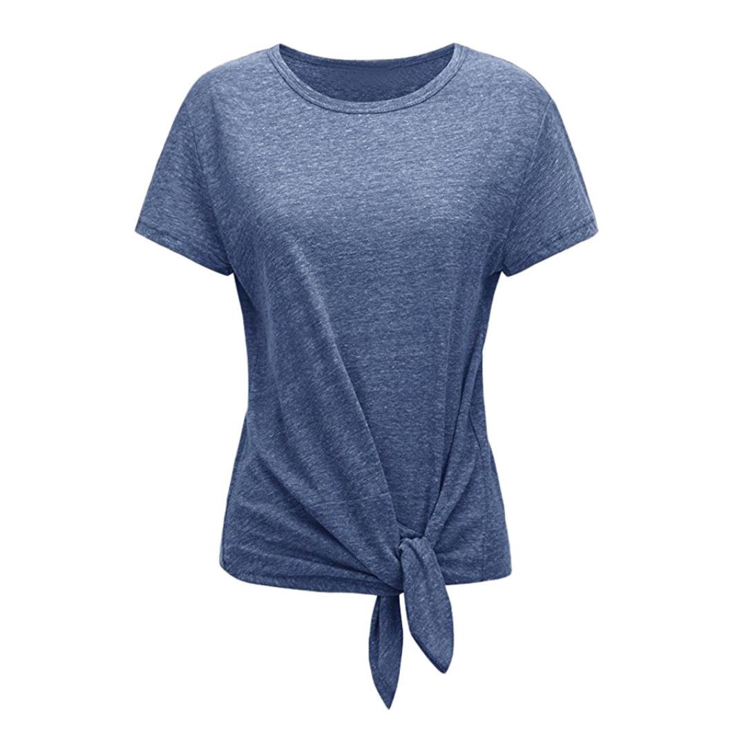 Forthery Women's Blouse Swing Tunic Tops - Casual Tie T-Shirt Summer Tops for Work, Date & Vacation | Breathable & Stylish