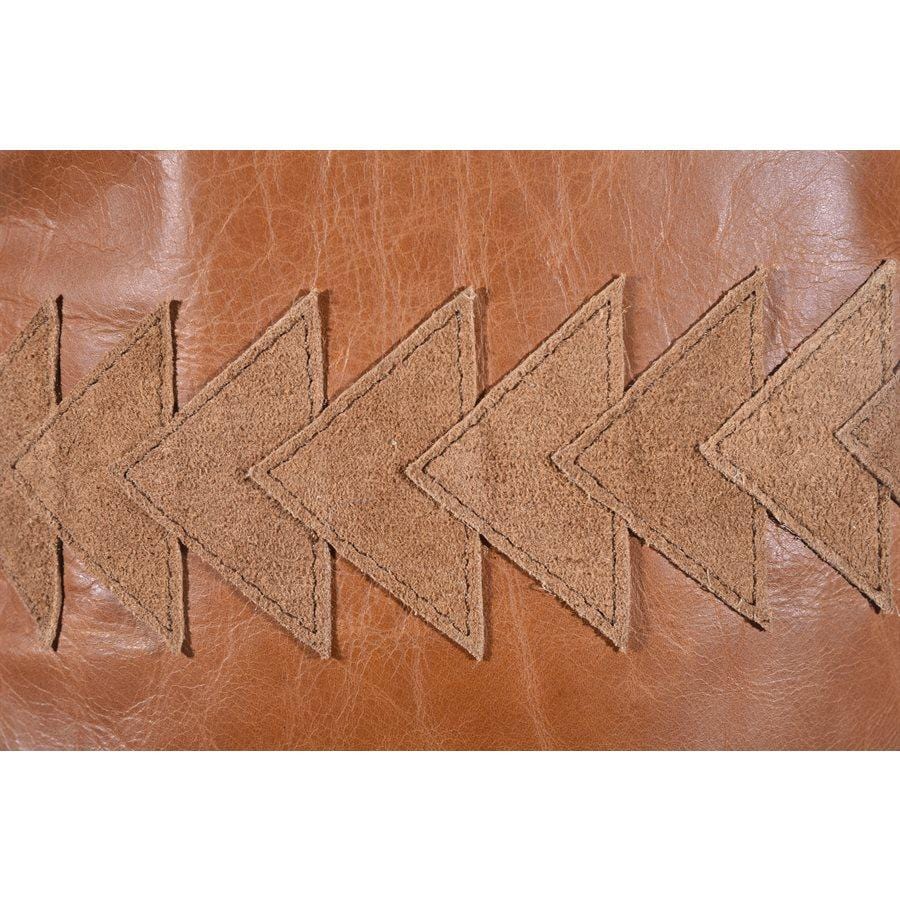 Genuine Leather & Suede Arrow Tasseled Lumbar Pillow - Decorative Throw Pillow for Sofa, Bed, Couch - Perfect for Home, Office & Living Room Decor