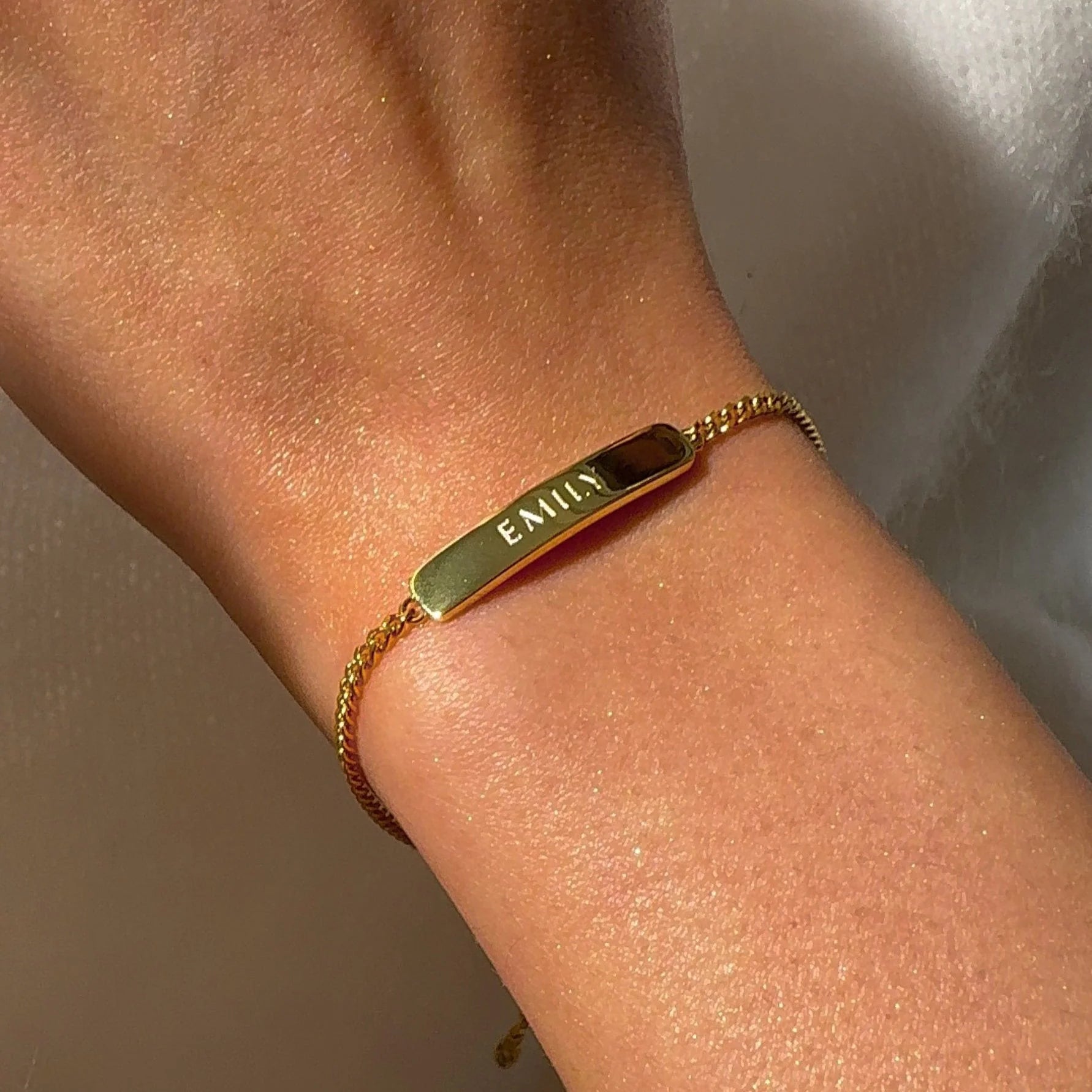 Personalized Engraved Bracelet & Crystal Drop Hoop Earrings Set - 14K Gold Plated Jewelry Gift for Women - Perfect for Anniversary, Birthday, Wedding & Special Occasions