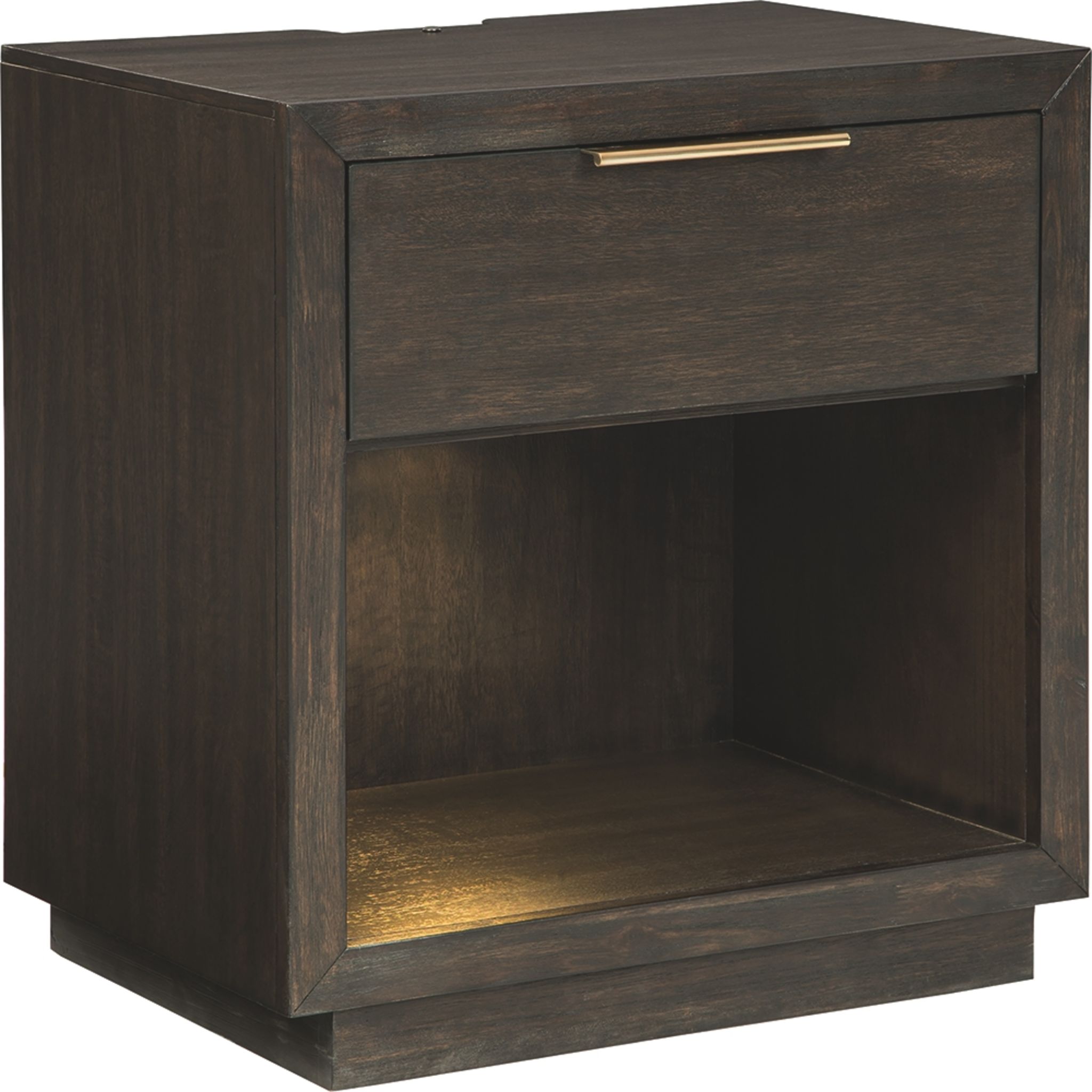 Bruxworth EXCLUSIVE One Drawer Nightstand - Modern Bedside Table with Storage for Bedroom, Living Room & Office - Compact Night Stand with Smooth Gliding Drawer
