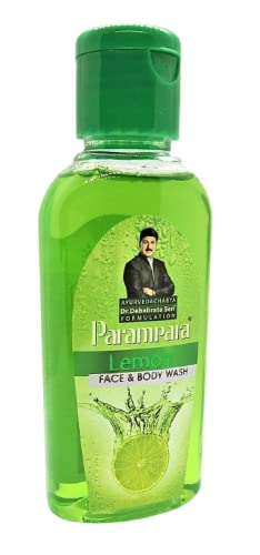 Parampara Ayurvedic Lemon Face & Body Wash with Vitamin C & Neem - Brightening & Cleansing Gel for Men & Women | Soap-Free, Hydrating Formula | Deep Cleanses & Nourishes Skin | 100ml | Perfect for Daily Skincare & Post-Workout Refreshment