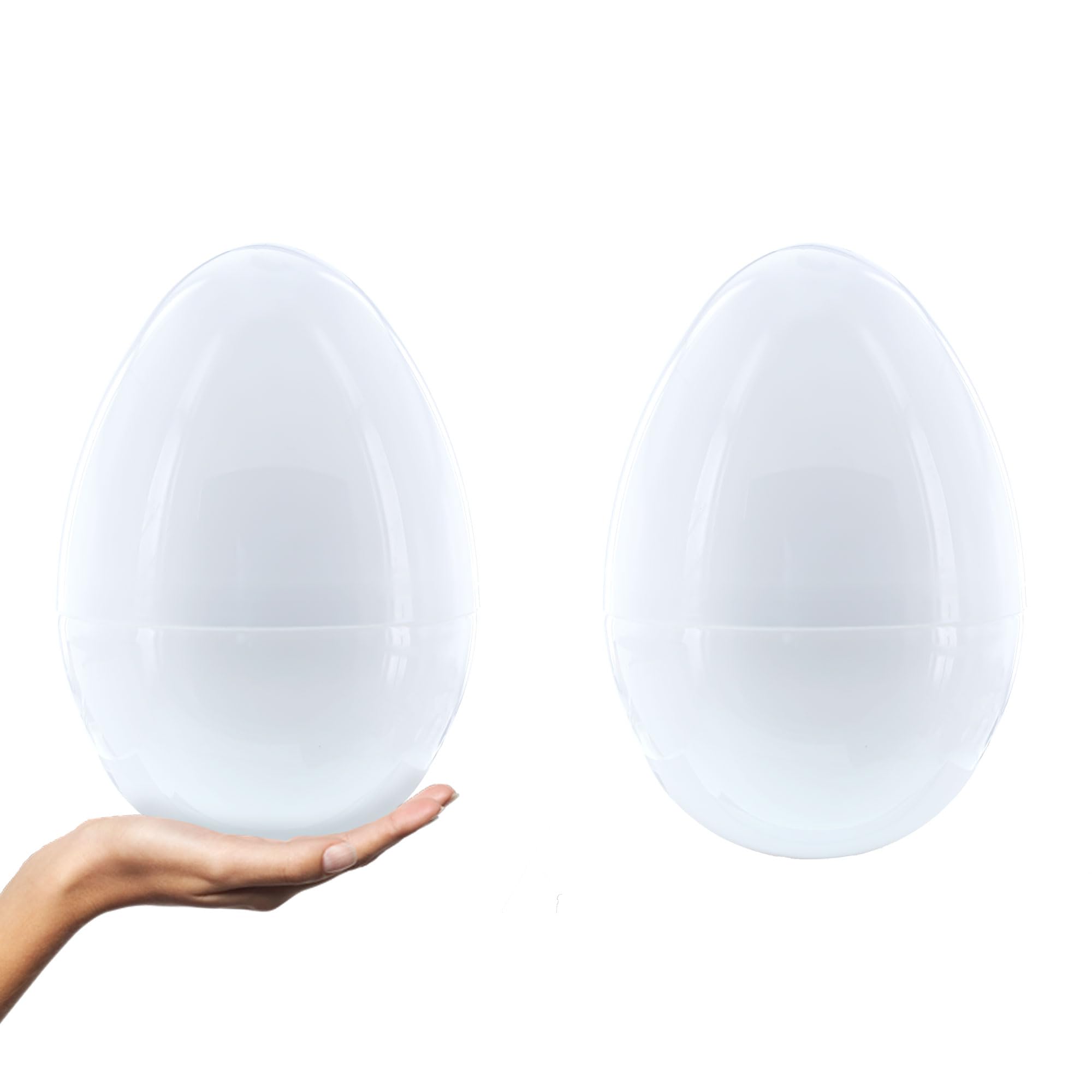 2-Pack White Plastic Jumbo Easter Eggs - 10
