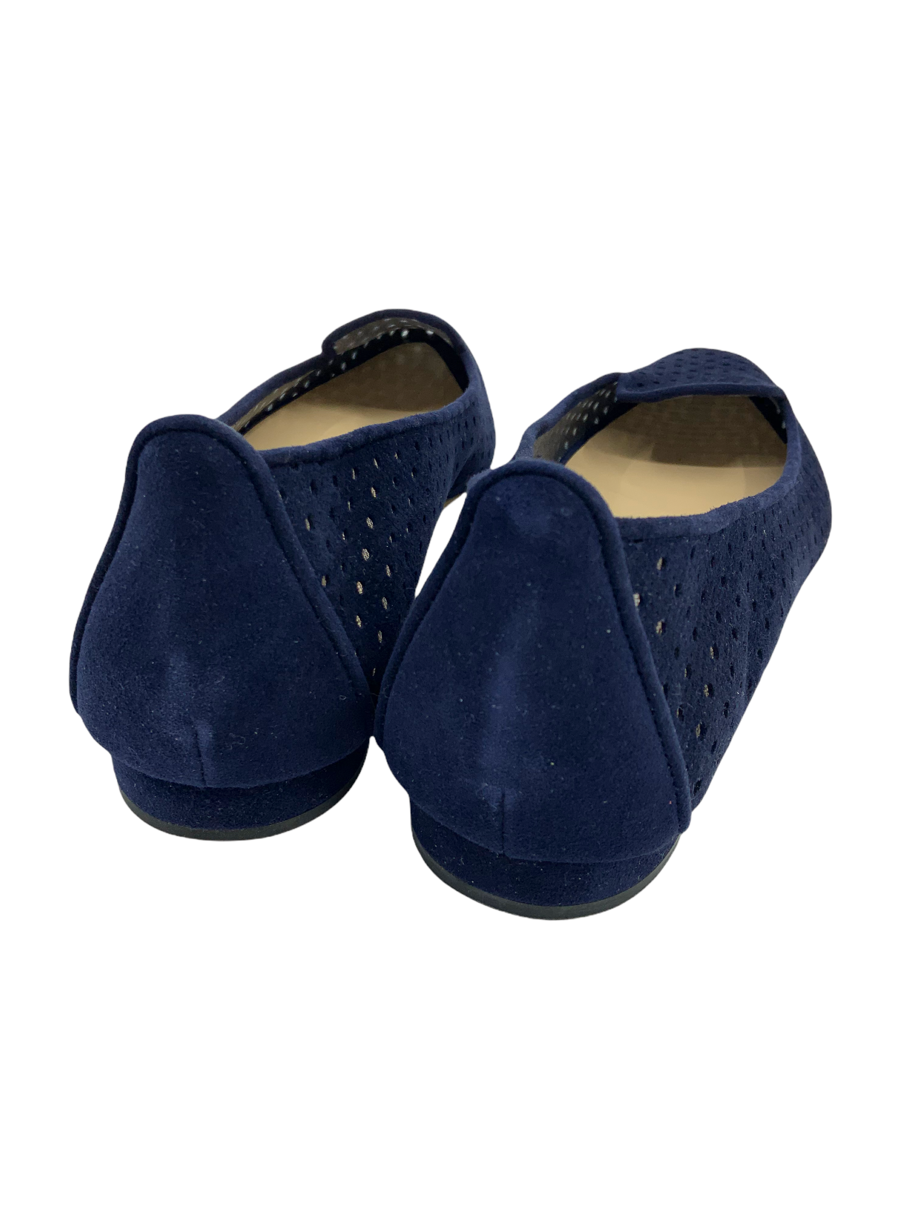 Manolo Blahnik Perforated Suede Skimmer Flat Shoes Size 8.5 New - Comfortable Women's Loafers for Work, Travel & Casual Outfits