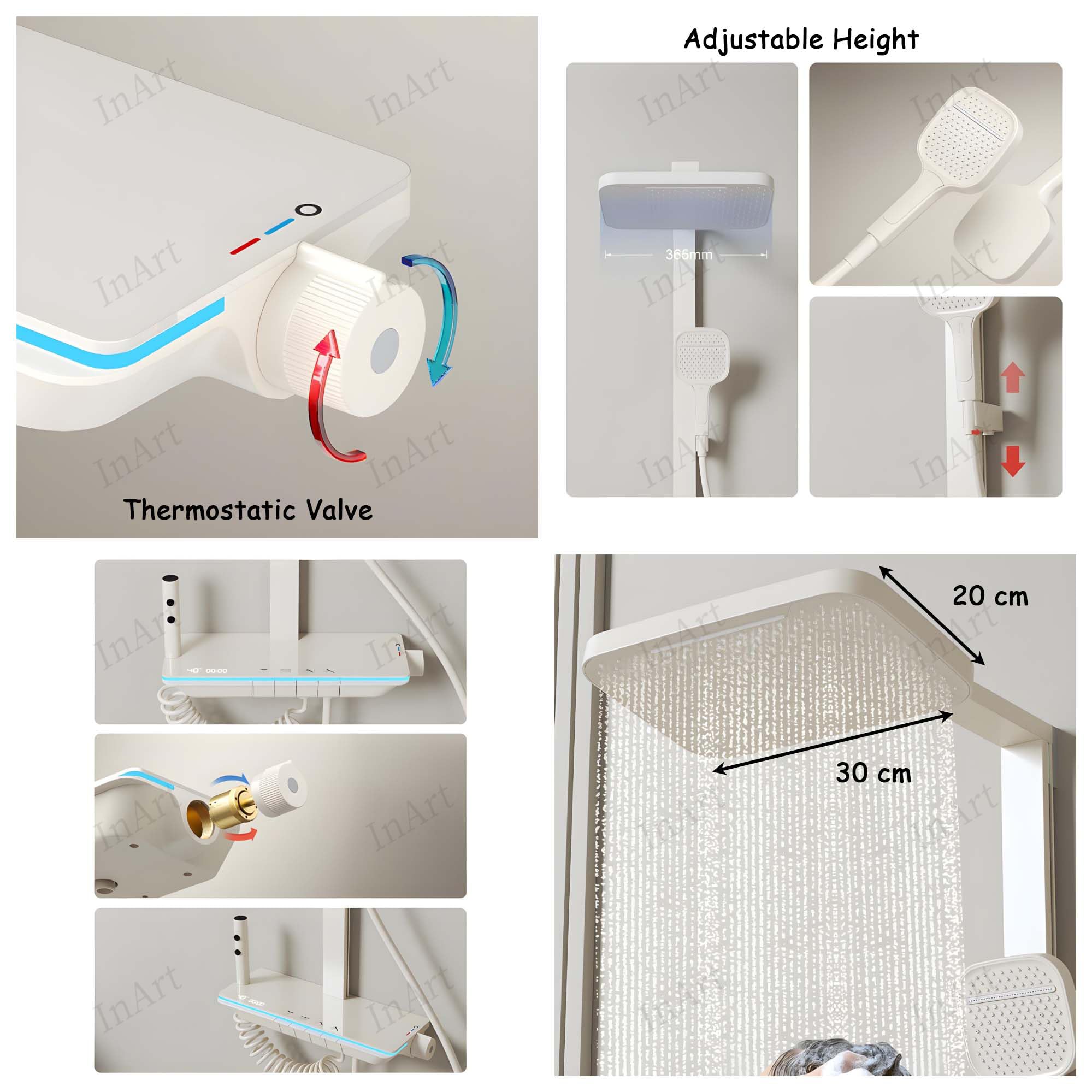 InArt Digital Thermostatic Shower System - 12
