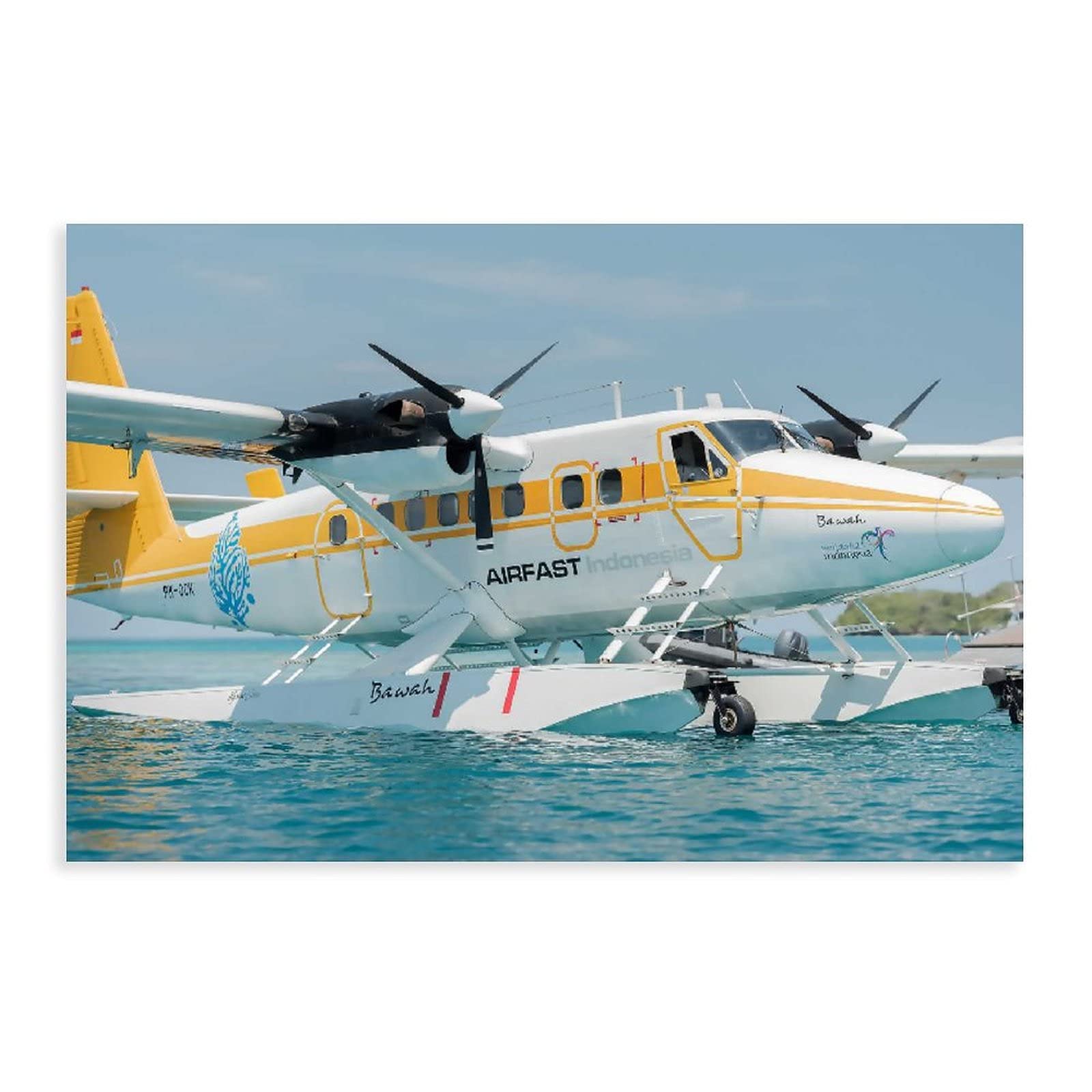22x18 Inch (30x45cm) Seaplane Canvas Wall Art - Vintage Aviation Poster for Bedroom, Office & Sports Room Decor - Unframed Landscape Print - Perfect Gift for Pilots & Travel Lovers (Home, Office, Man Cave Decor)