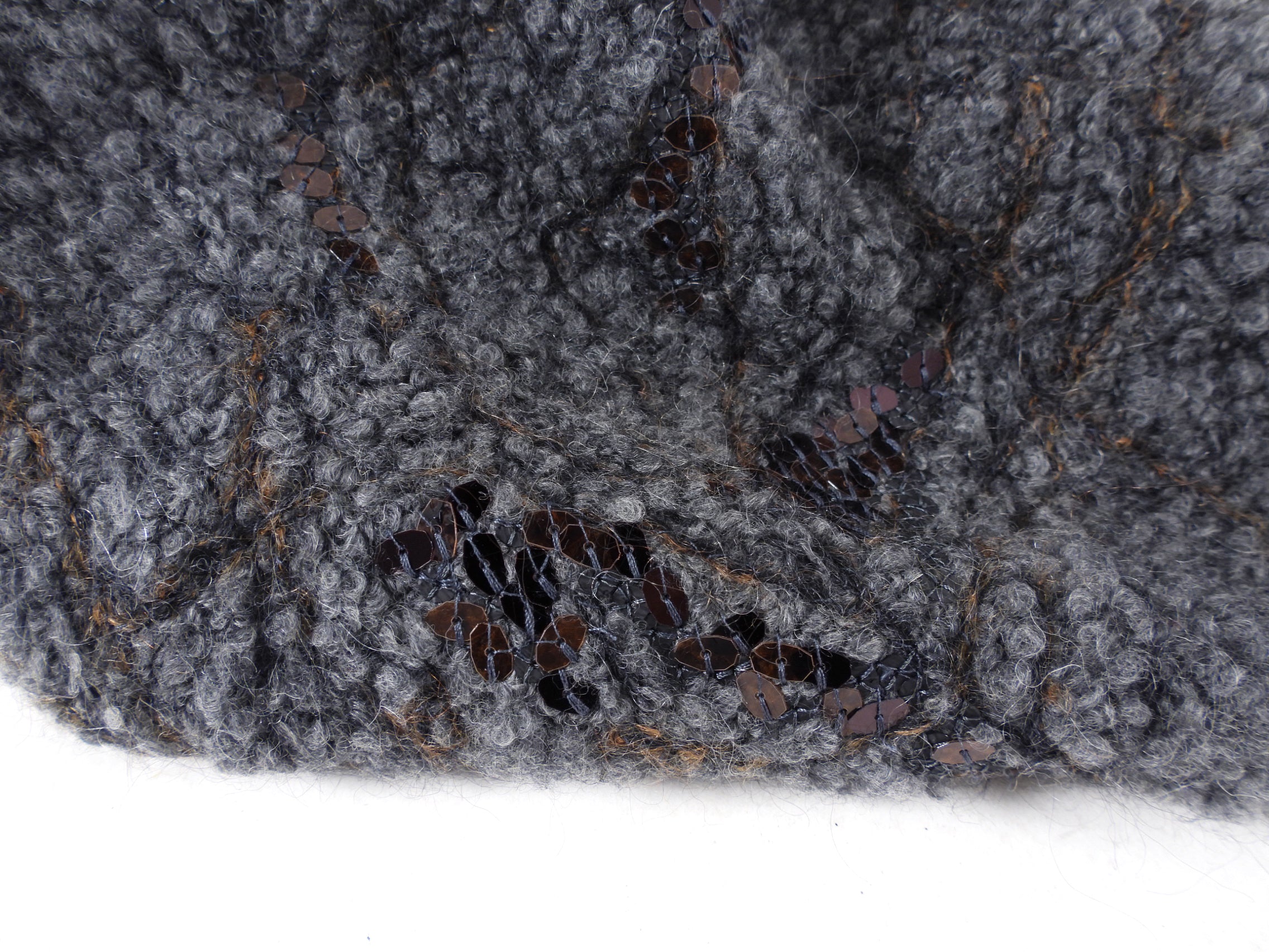 Brunello Cucinelli Grey Chunky Sequin Knit Cardigan Sweater for Women - XS/S Size - Perfect for Fall Layering & Evening Outfits