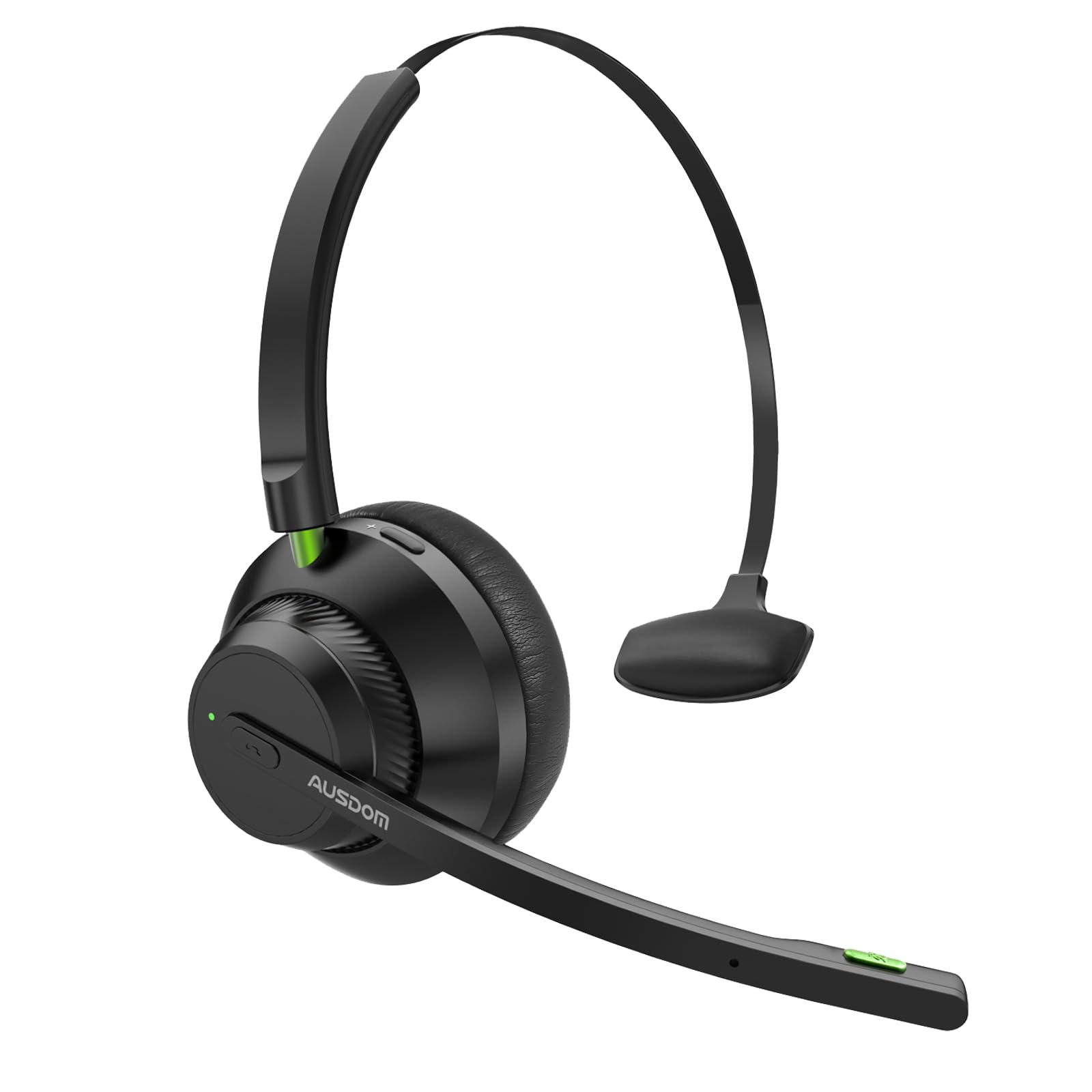 AUSDOM Wireless Bluetooth 5.2 Headset with AI Noise Cancelling Microphone - Trucker Headphones with Mute Button, 50 Hours Playtime - Perfect for Call Center, Office Work, Driving & Online Meetings