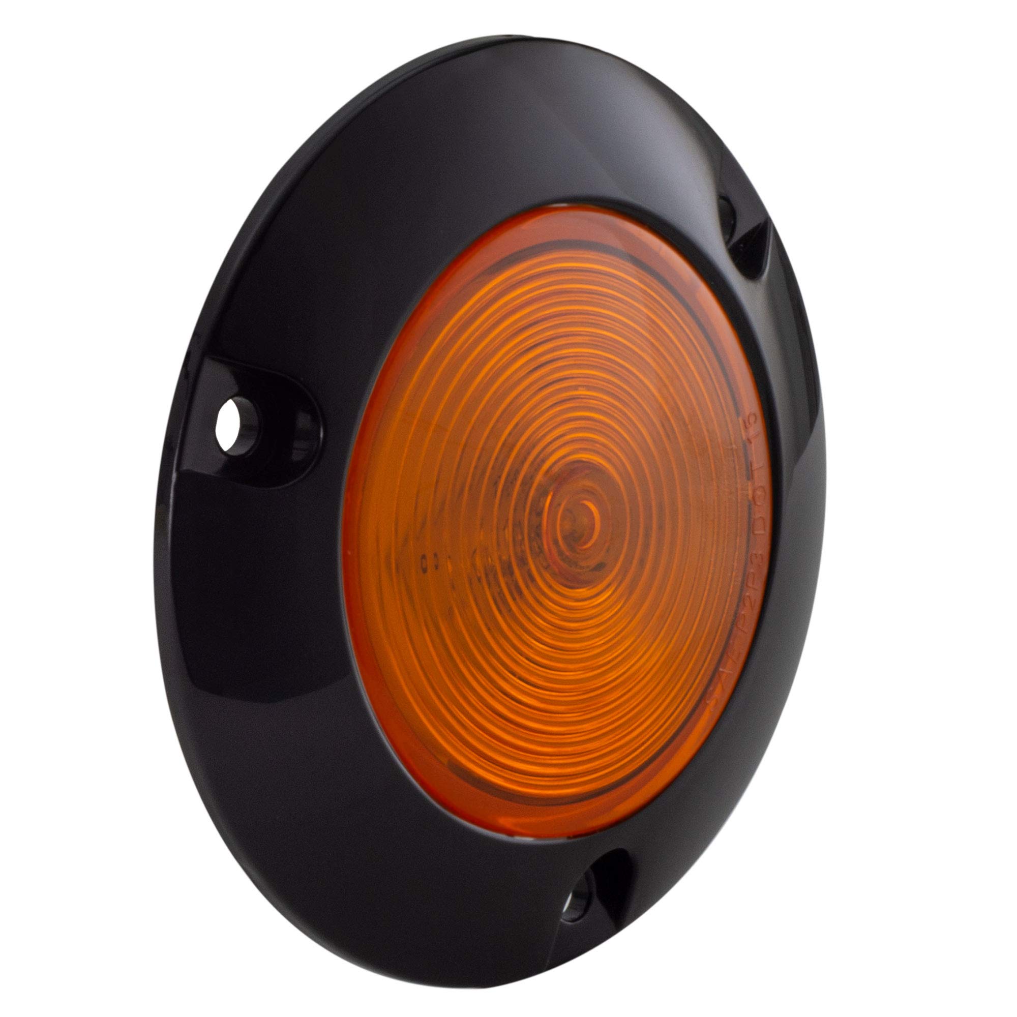 2 Pack LONG HAUL Amber 2 Inch Round Surface Mount LED Clearance Marker Lights with Black Bezel - Perfect for Trucks, Trailers & Off-Road Vehicles