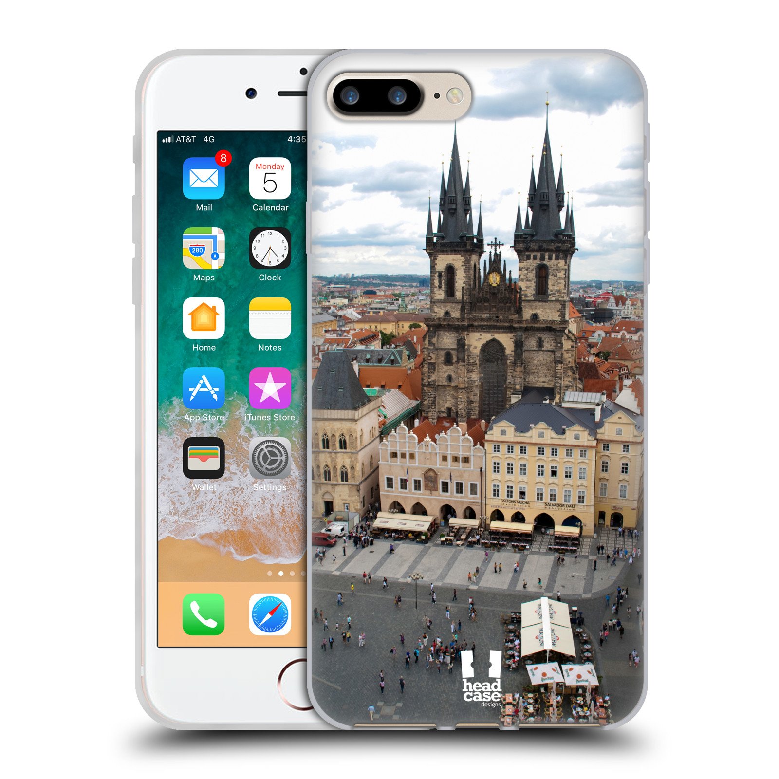 Head Case Designs Old Town Prague Czech Republic Famous City Soft Gel Case - Durable Protective Cover for Apple iPhone 7 Plus/iPhone 8 Plus - Perfect for Travel, Sightseeing & Daily Use