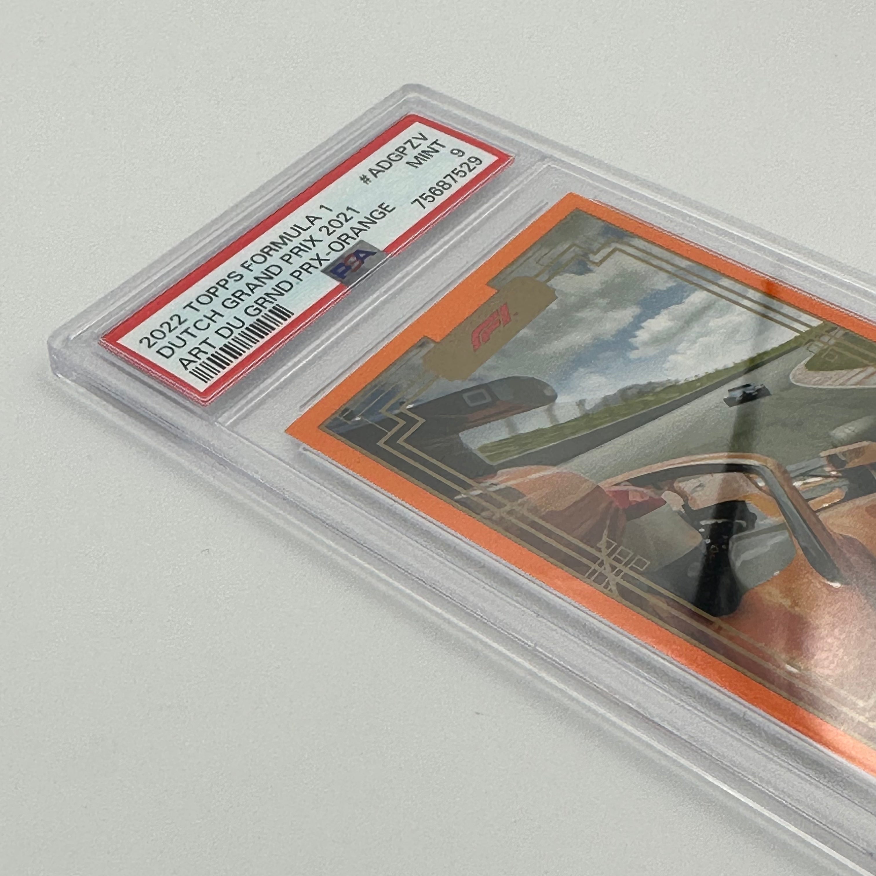 PSA 9 Graded 02/25 ART DU GRAND PRIX #ADGPZV Dutch Grand Prix 2021 Orange F1 Racing Collectible - Perfect for Motorsport Fans & Memorabilia Display