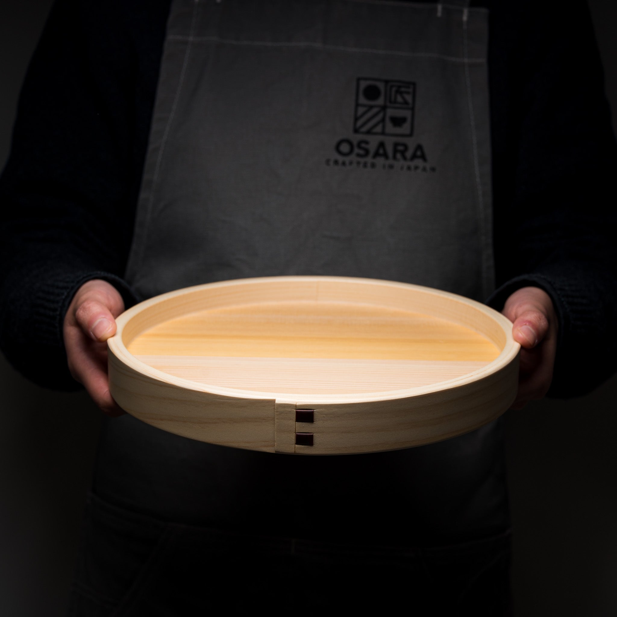 Premium Hinoki Cypress Wood Serving Tray - 24cm Small Japanese Wappa Style for Sushi, Tea Ceremony & Home Decor