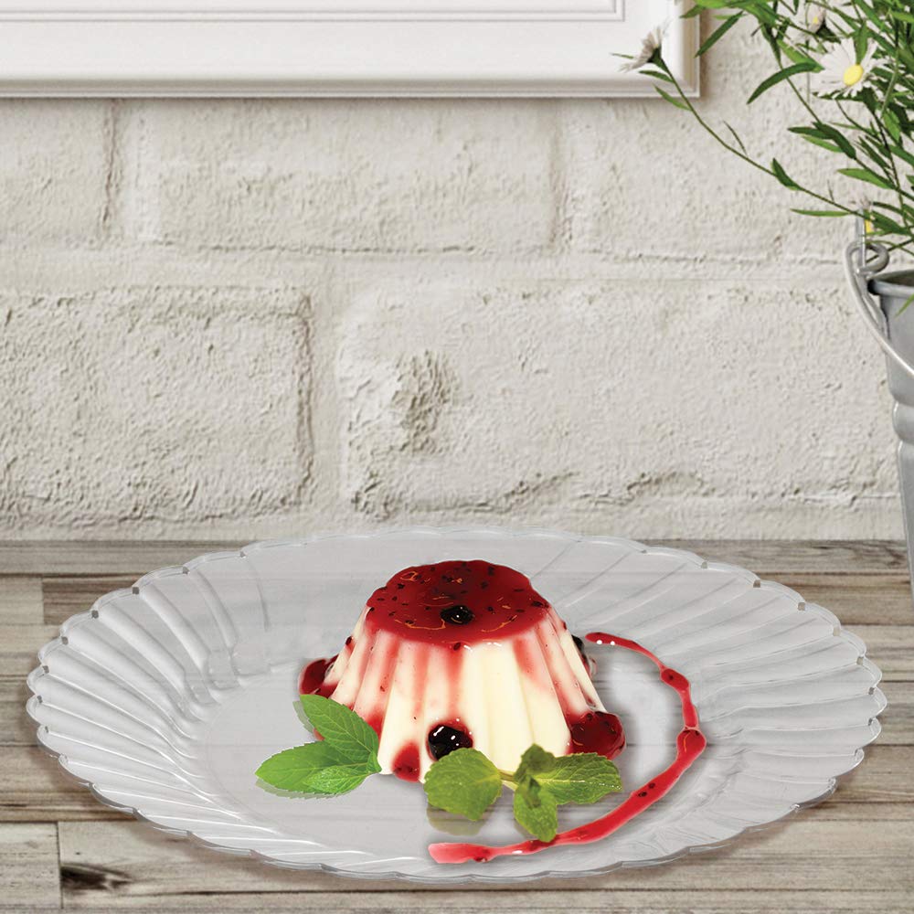 180-Pack Clear 6-Inch Plastic Dinner Plates - Shrink Wrapped Disposable Plates for Parties, Picnics & Catering | Bulk Pack of Durable Dishware for Events, BBQs & Family Gatherings