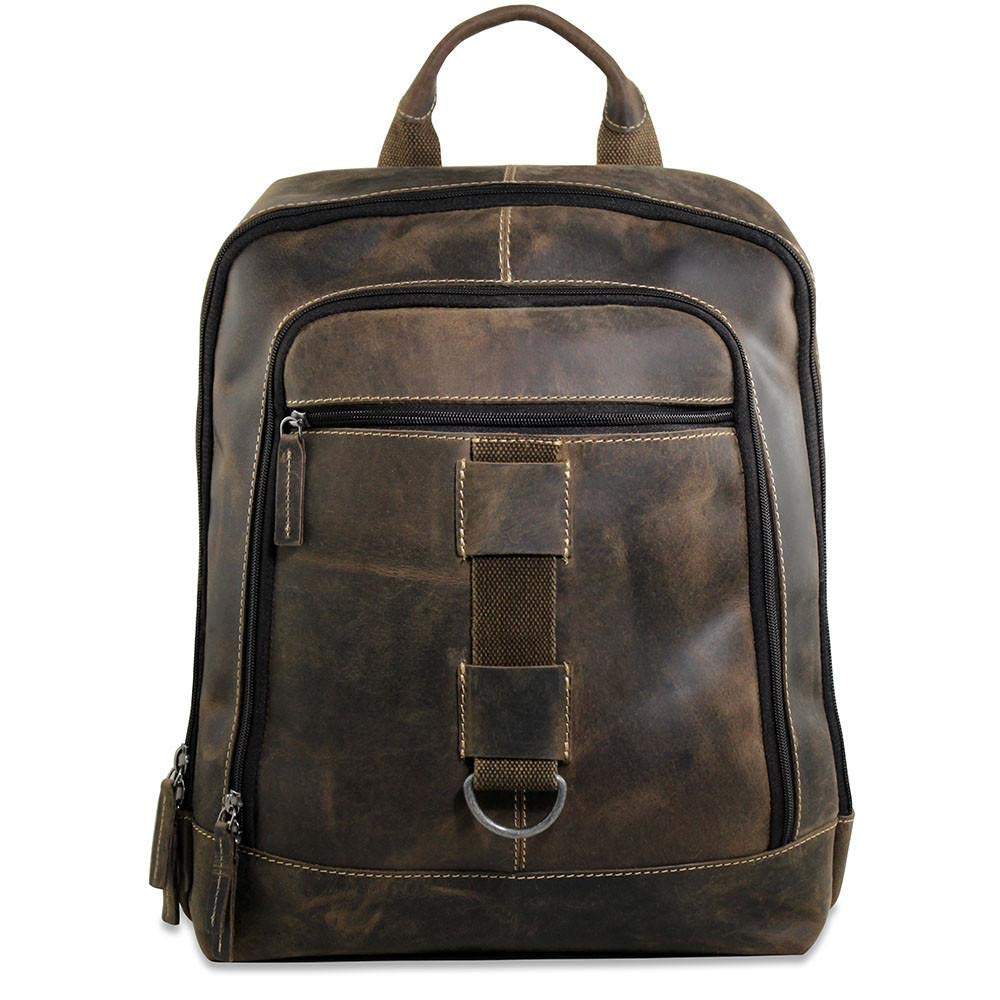Jack Georges Arizona Backpack #A4516 - Genuine Leather Brown Backpack for Men & Women | Durable Travel, Work & College Backpack with Laptop Compartment | Perfect for Commuting, Hiking & Daily Use