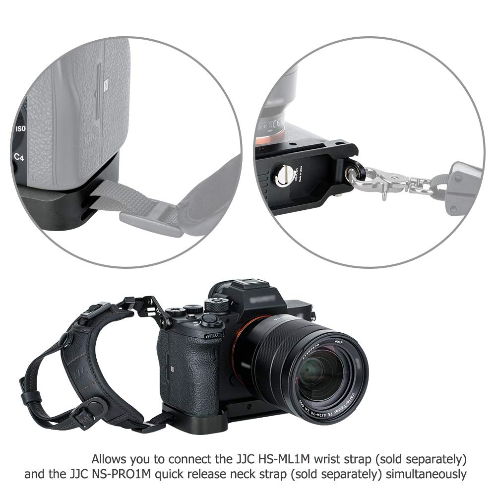 JJC Metal Camera Extension Hand Grip Holder for Sony A7 Series (A7R V, A7RV, A7III, A7II, A7M3, A7M2, A7S3, A7SIII, A7RIV, A7R4, A7RIII, A7R3, A7R2, A7SII, A9) - Arca Swiss Quick Release Tripod Plate - Perfect for Photography, Videography & Travel Shooting