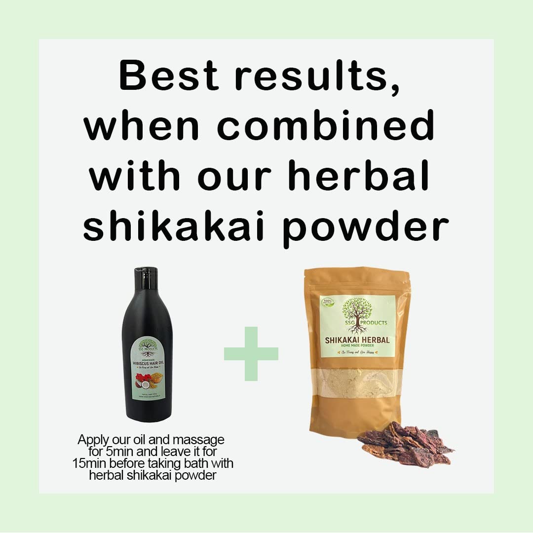 Organic Hibiscus Hair Growth Oil with Coconut Oil & Fenugreek Seeds - 100ml Natural Treatment for Thicker Hair & Reduced Hair Loss | Perfect for Daily Scalp Massage & Overnight Hair Care