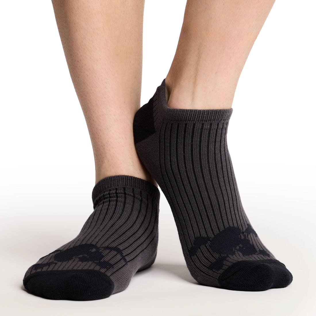 Skull & Bones No Show Socks - Grey Invisible Low Cut Socks for Men & Women - Perfect for Sneakers, Loafers & Casual Shoes