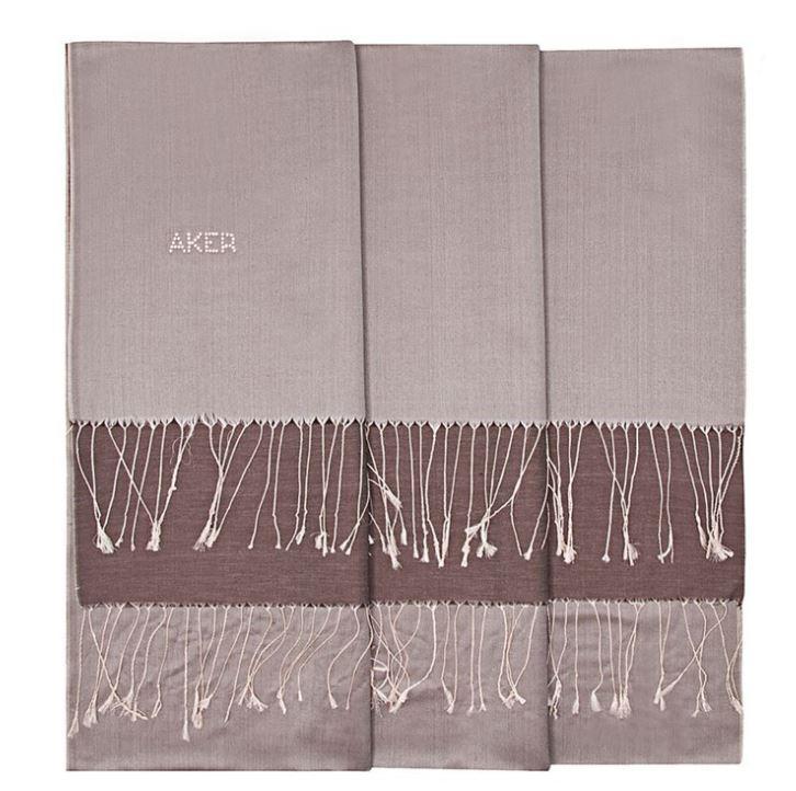 Elegant Bi-Color Women's Shawl Wrap - Dark Gray Scarf for Evening Parties, Weddings & Office Wear