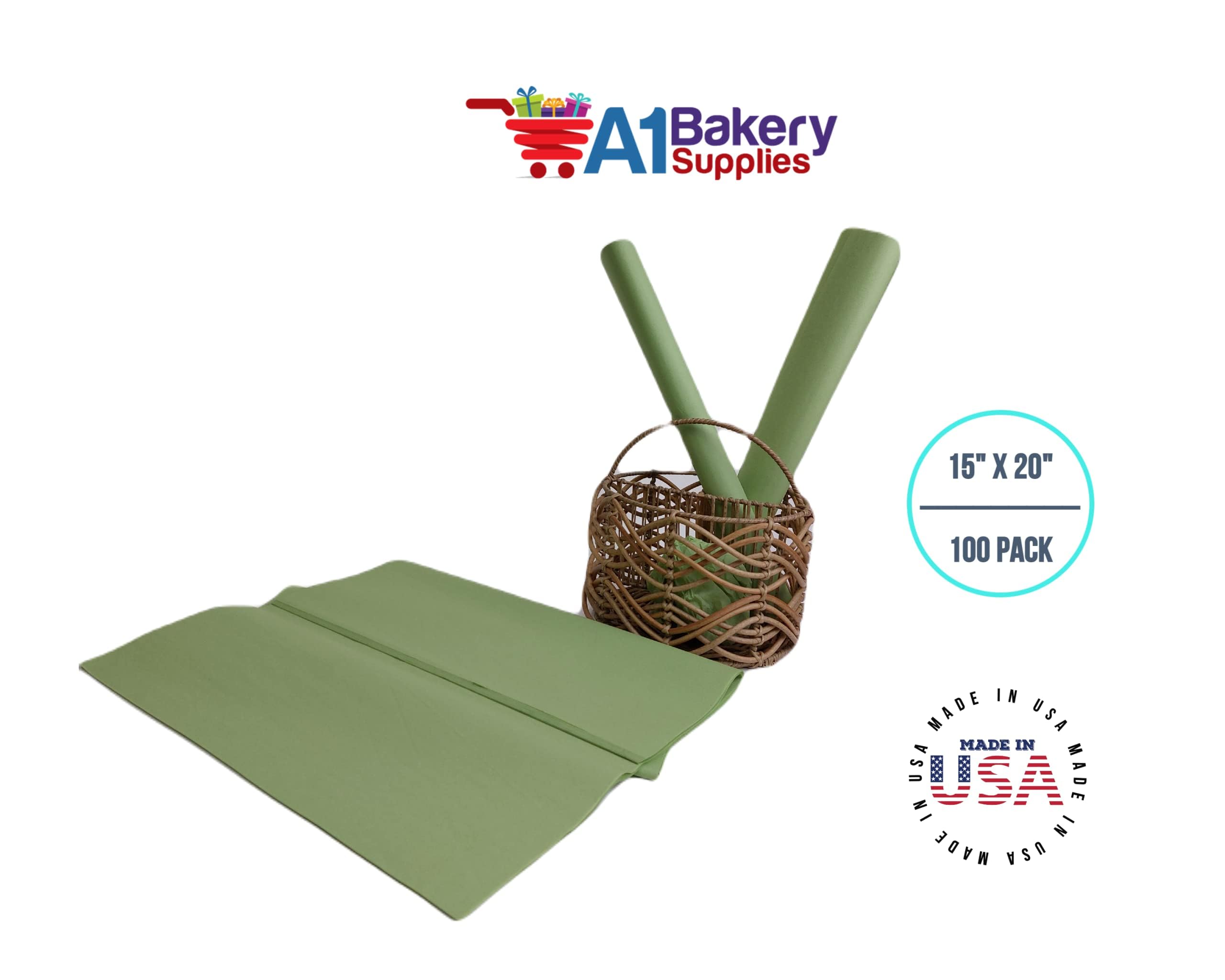 Premium Sage Green & Light Olive Bulk Tissue Paper - 15