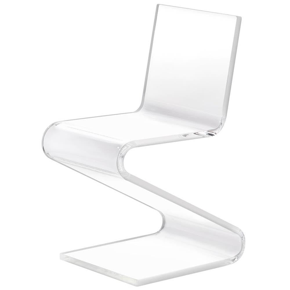 Progressive Furniture A La Carte Clear Acrylic Z-Shaped Modern Chair - Perfect for Dining Room, Office, and Contemporary Home Decor