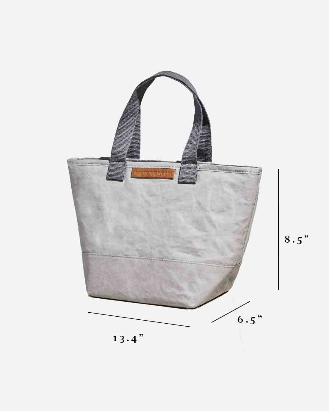 Out of the Woods Mini Shopper Lunch Cooler - Reusable & Eco-Friendly Insulated Tote Bag for Work, Picnics & Beach - Gray
