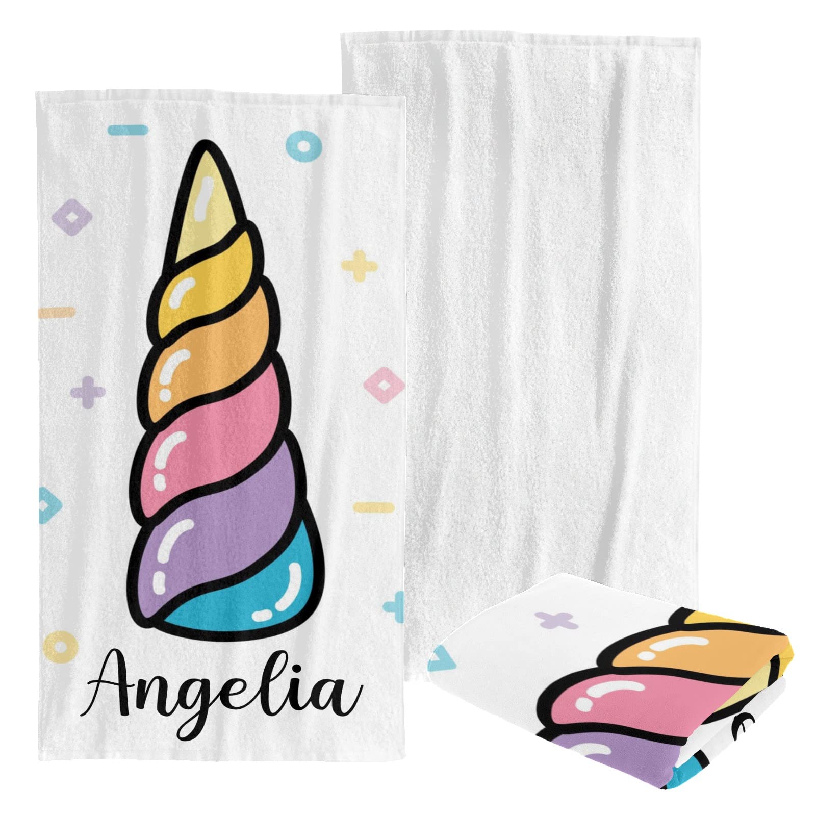 Custom Personalized Beach Towel - Large Soft Quick Dry Bath Towel for Swimming, Pool, Vacation - Unicorn Rainbow Design for Kids, Men & Women - Perfect for Beach, Travel & Outdoor Activities