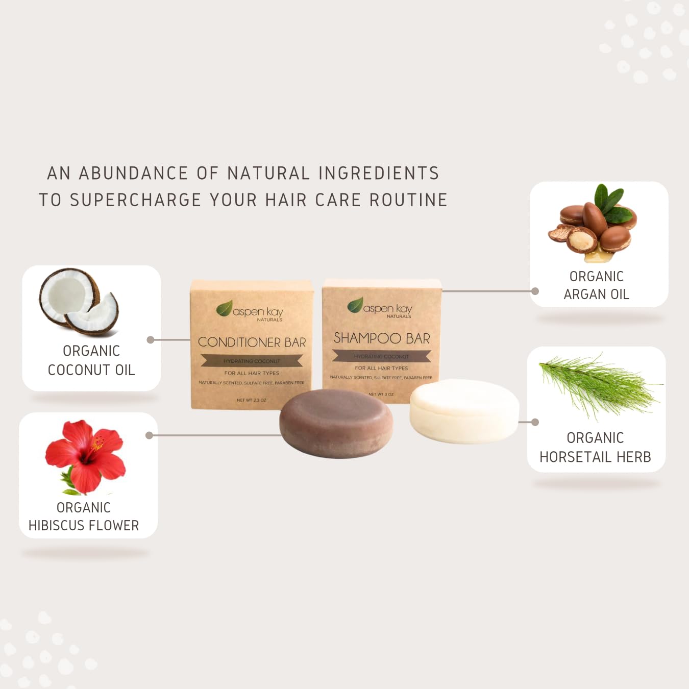 Organic Coconut & Argan Oil Shampoo & Conditioner Bar Set - Deep Moisturizing for Dry Damaged Hair - Hydrating Solid Bar for Curly, Coily & Color Treated Hair - Vegan & Sulfate Free - USA Made - Perfect for Travel, Gym & Eco-Friendly Hair Care