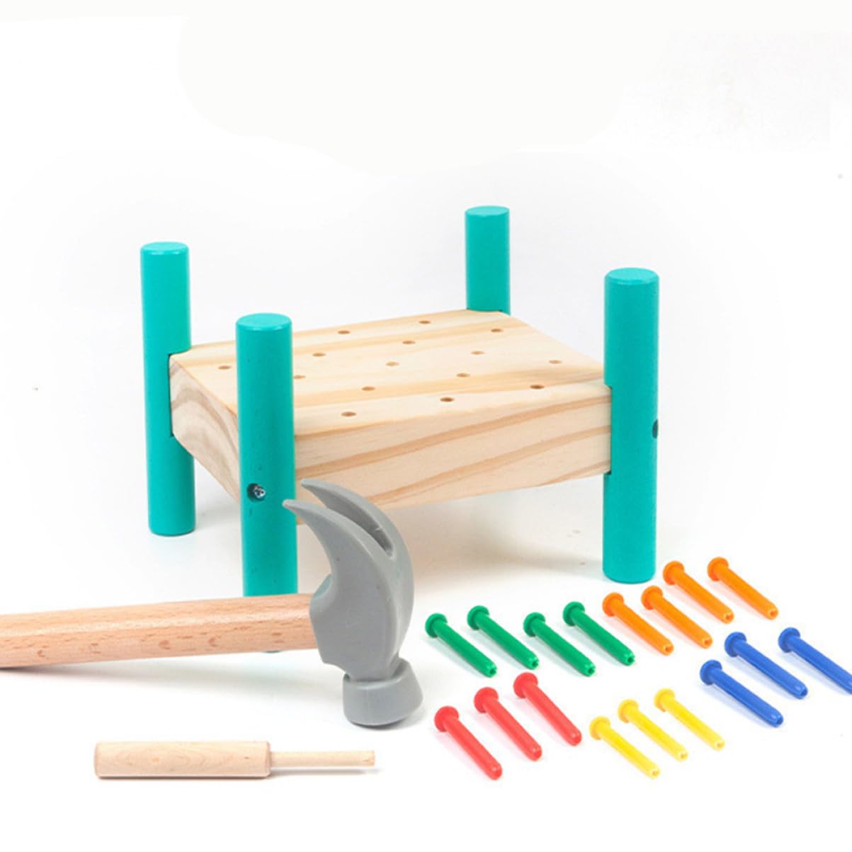 Hohopeti Wooden Hammering and Pounding Toy Set - Brain Development & Matching Game for Toddlers - Perfect for Early Learning, Fine Motor Skills Practice, and Montessori Playtime at Home or Preschool