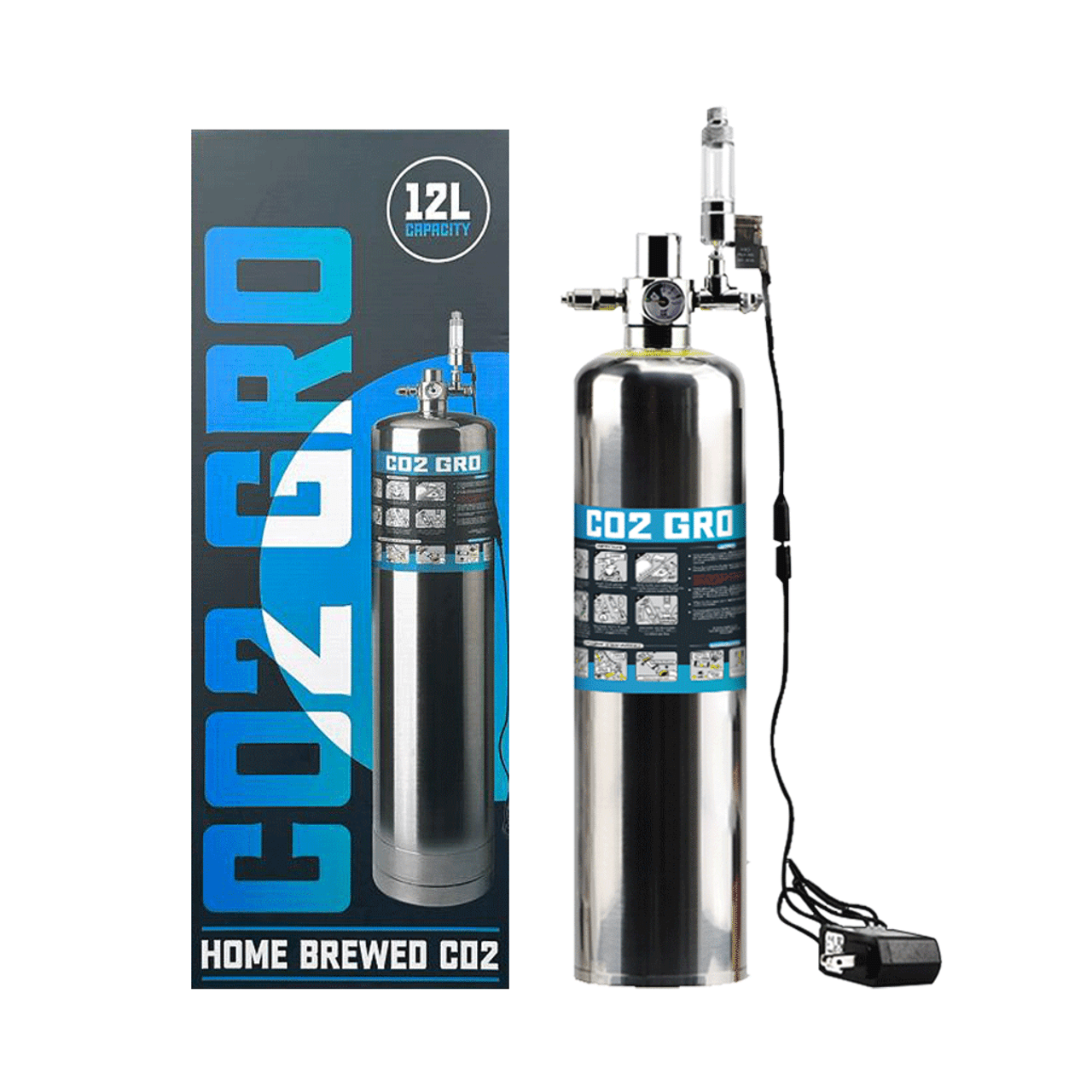 CO2GRO Home Brewed CO2 Generator Kit with Solenoid Valve for Indoor Plants, Hydroponics & Aquariums - Boost Plant Growth Naturally